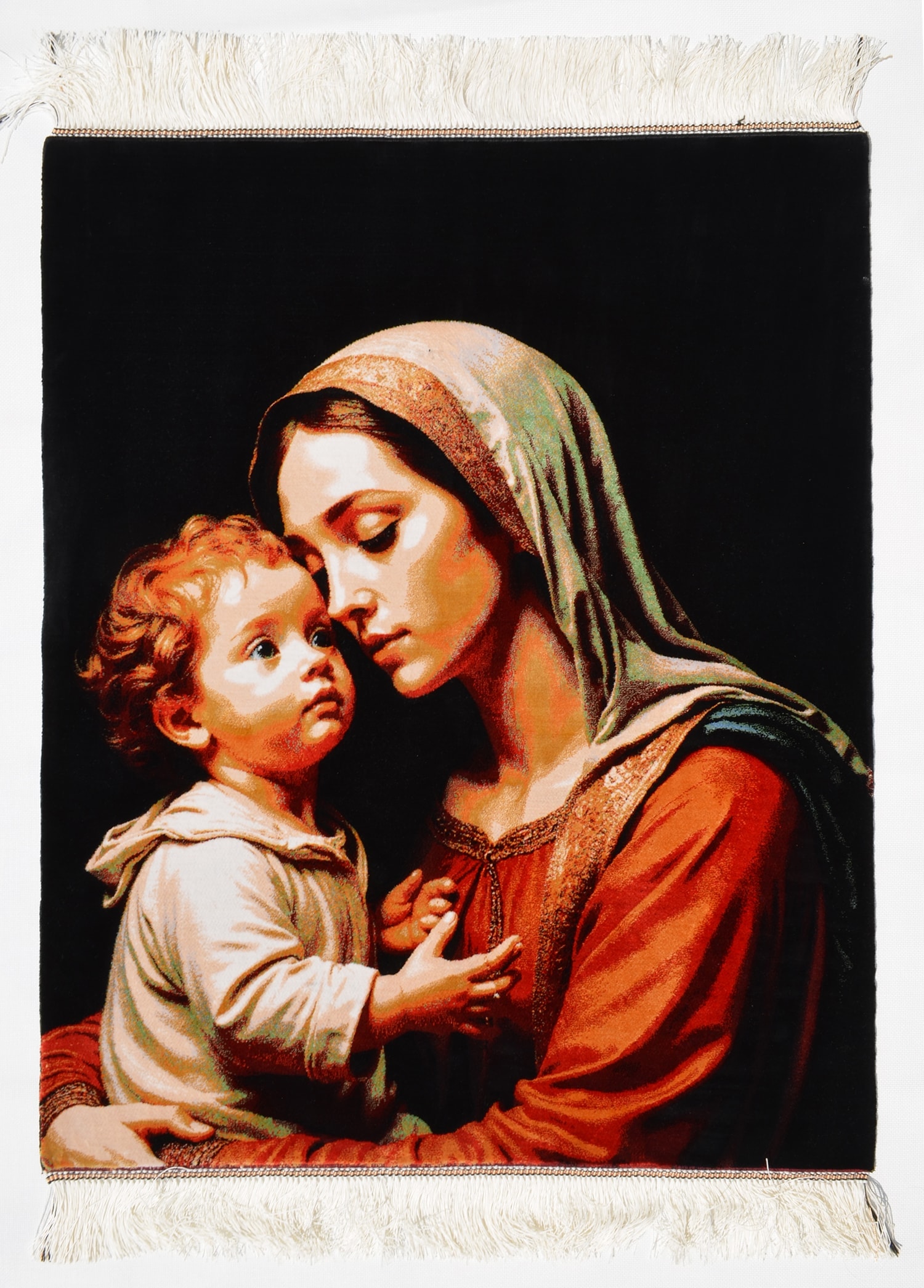 Meryem Ana ve Hz. İsa Bambu Tablo Halı 60x85 cm (0.51 m²)