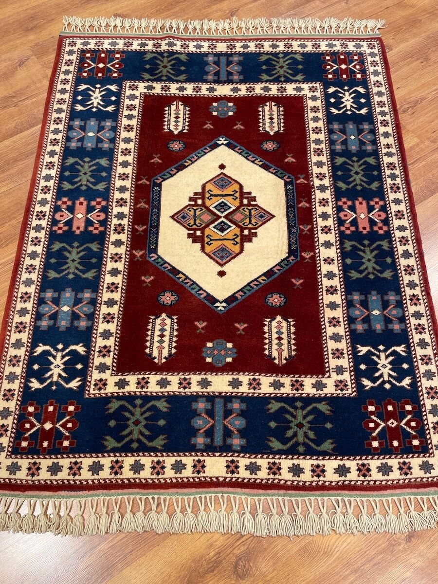 Çanakkale Yuntdağı El Dokuması Antik Yörük Halı (128x161 cm)