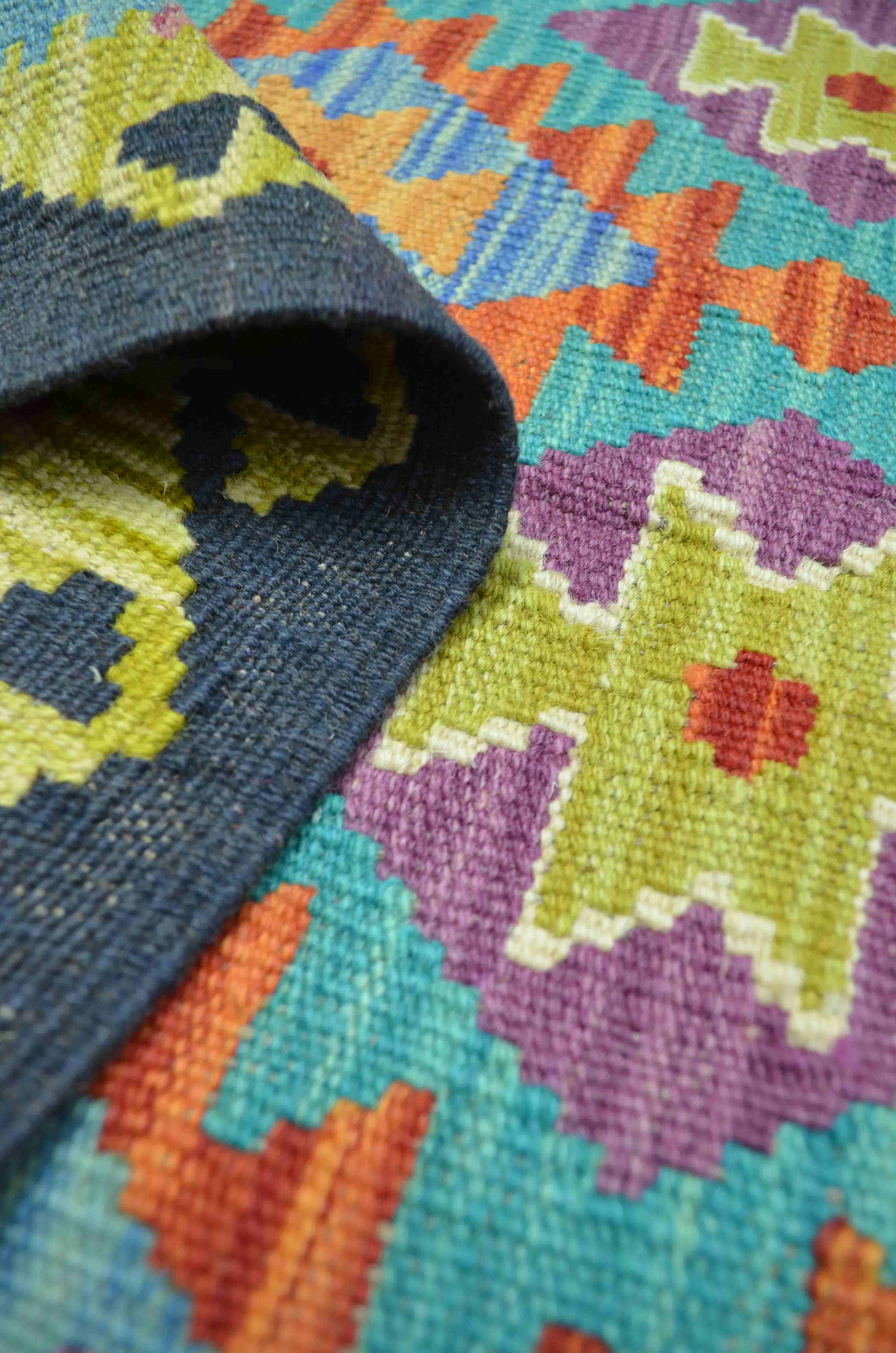 Yün İplikten El Dokuma Afgan Kilim 82x124 cm (1.02 m²)