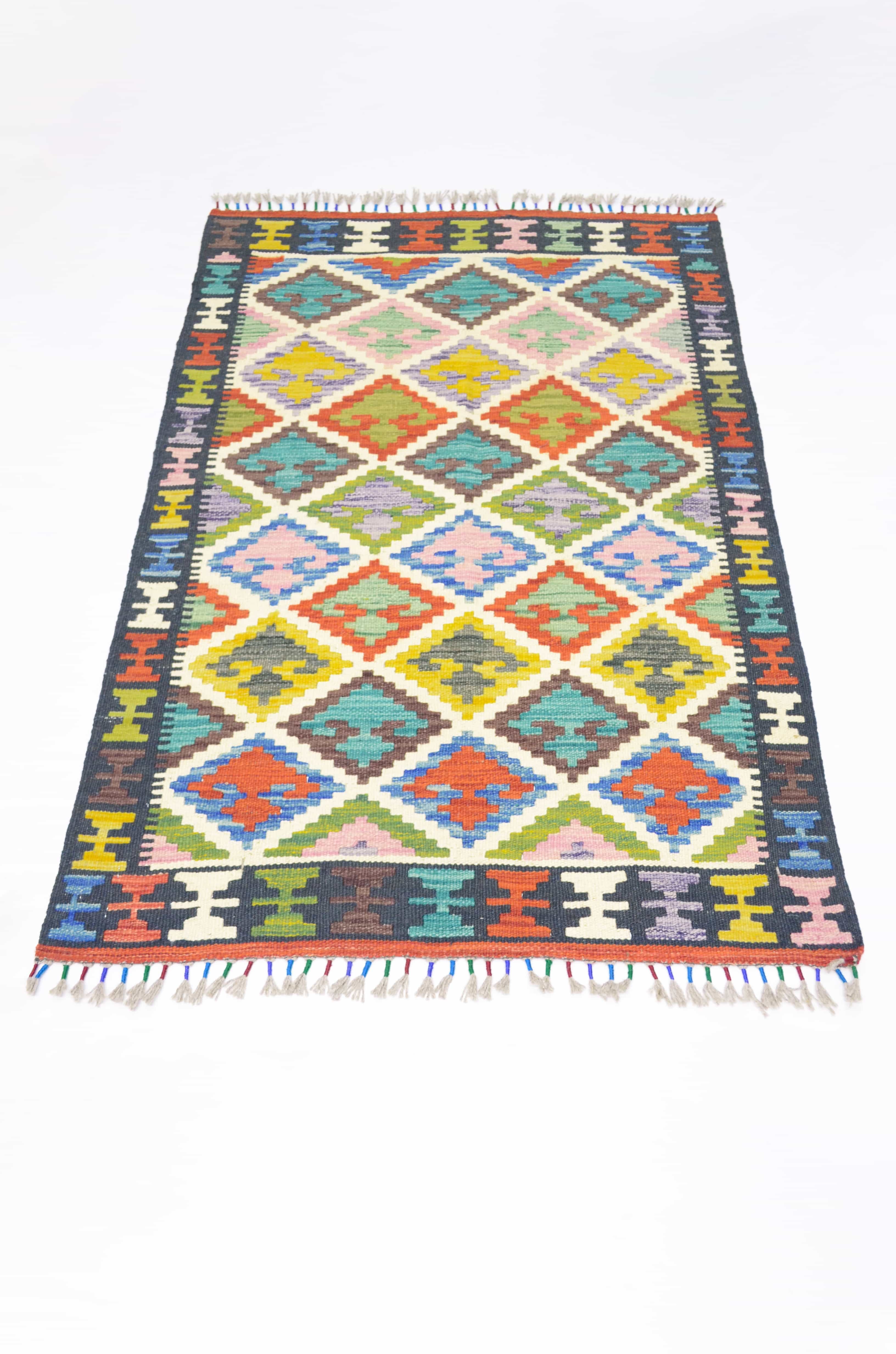 Yün İplikten El Dokuma Afgan Kilim 80x120 cm (0.96 m²)