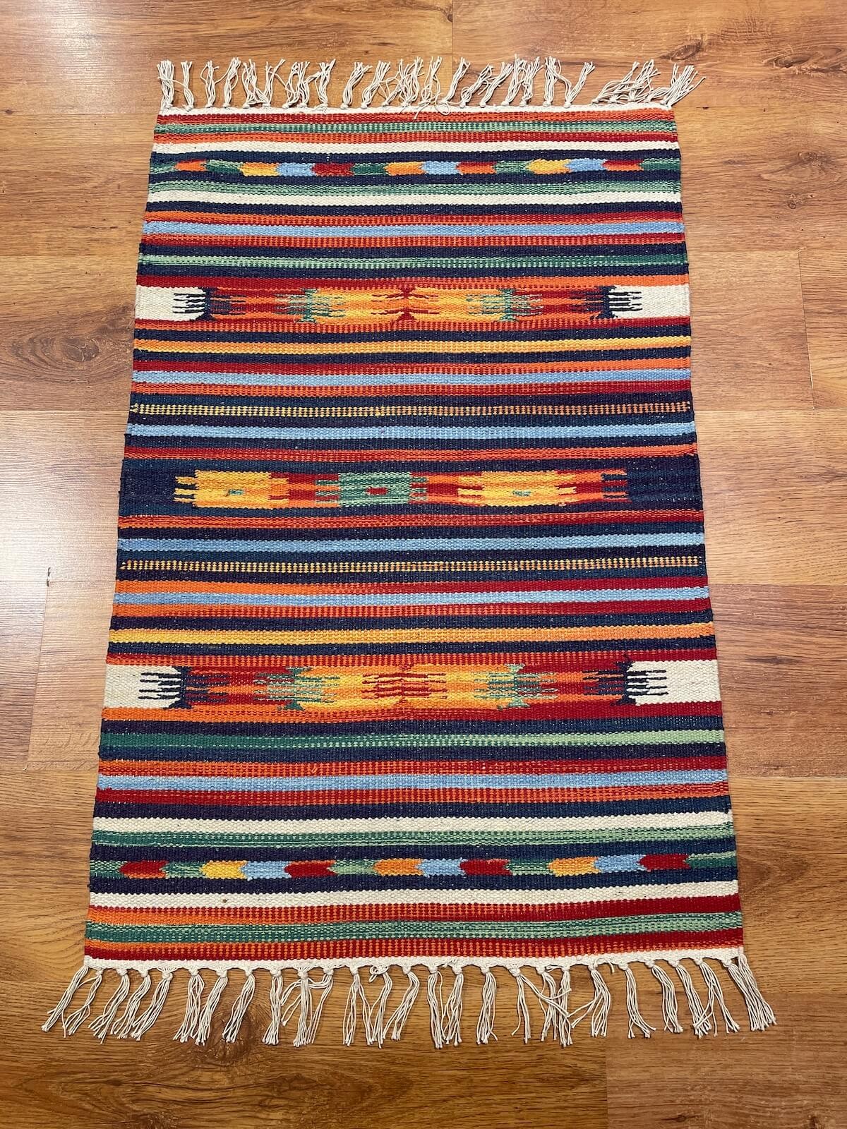 Etnik Desenli El Dokuma Pamuk Kilim (60x90 cm, 0.54 m²)