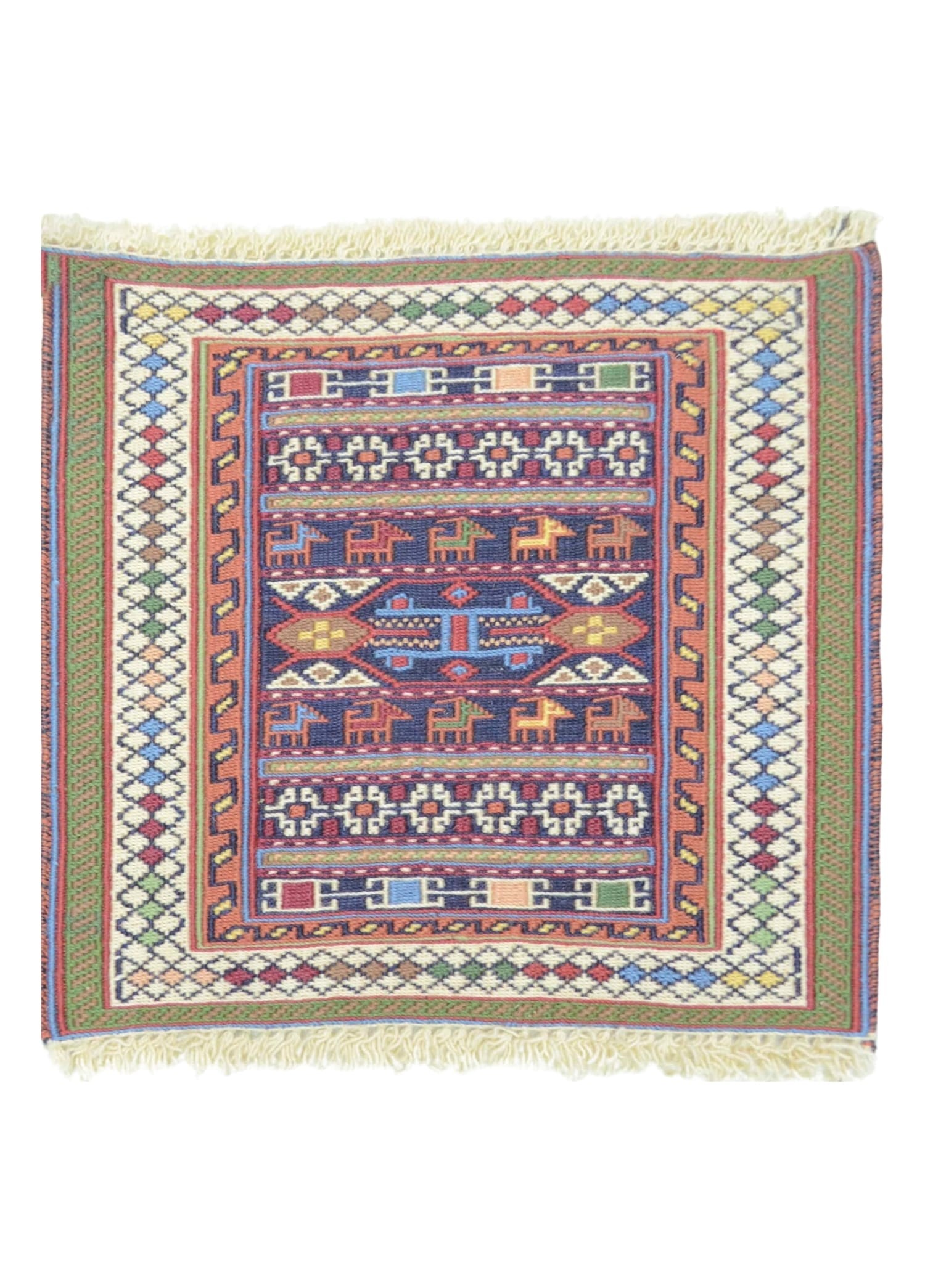 İran Zolanvari El Dokuma Sumak Küçük Boy Kilim 30x30 cm (0,09 m²)