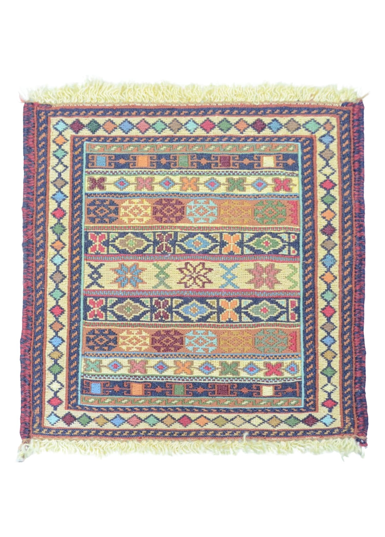 İran Zolanvari El Dokuma Sumak Küçük Boy Kilim 32x32 cm (0,1 m²)