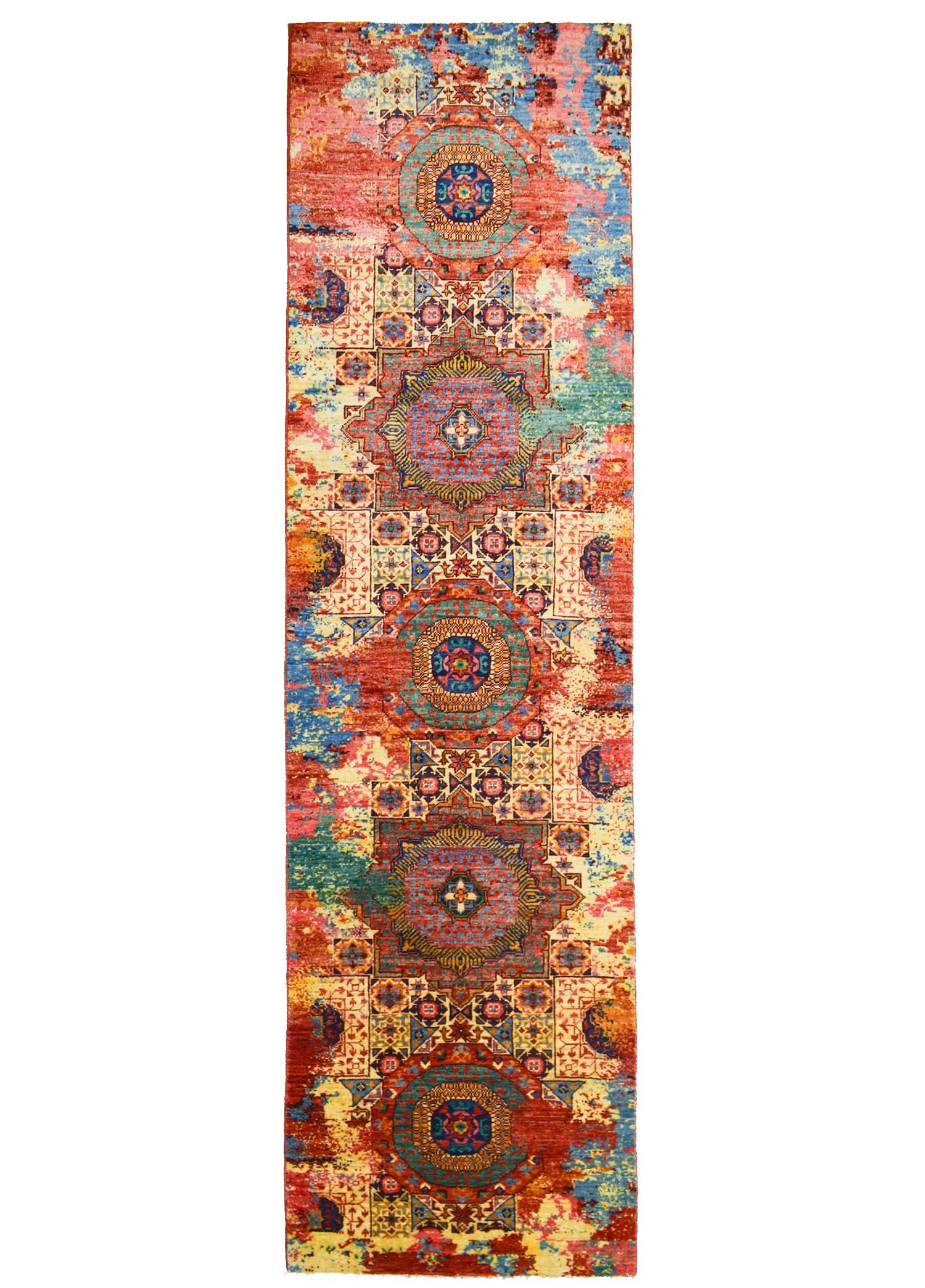 Modern Afgan Memlük El Dokuma Yolluk 83x306 cm (2.54 m²)