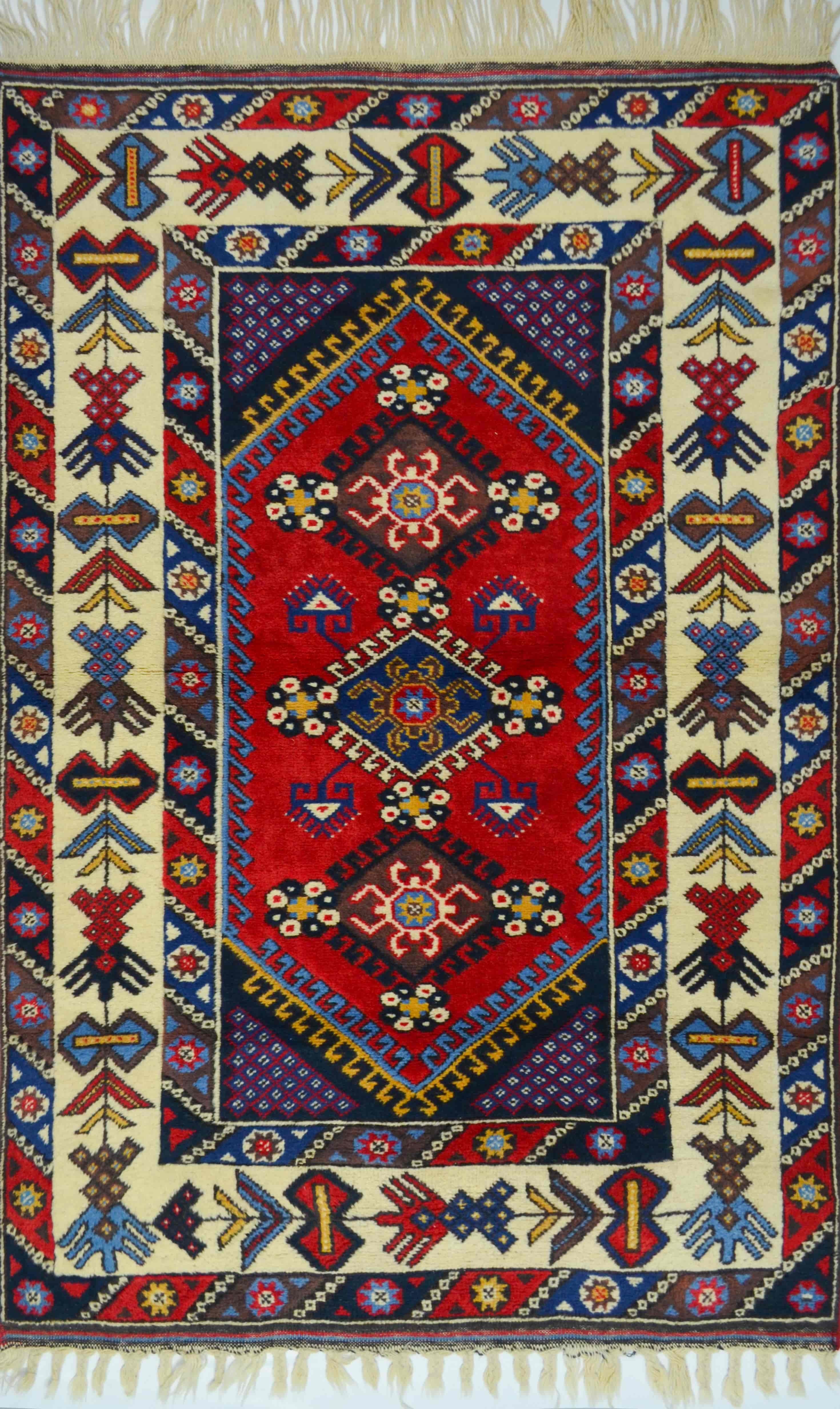 Antalya Döşemealtı El Dokuma Halı Kırmızı Renk 118x175 cm (2.06 m²)