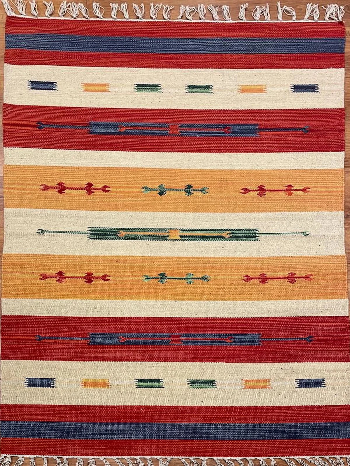 Etnik Desenli El Dokuma Pamuk Kilim Yolluk (60x280 cm, 1.68 m²)