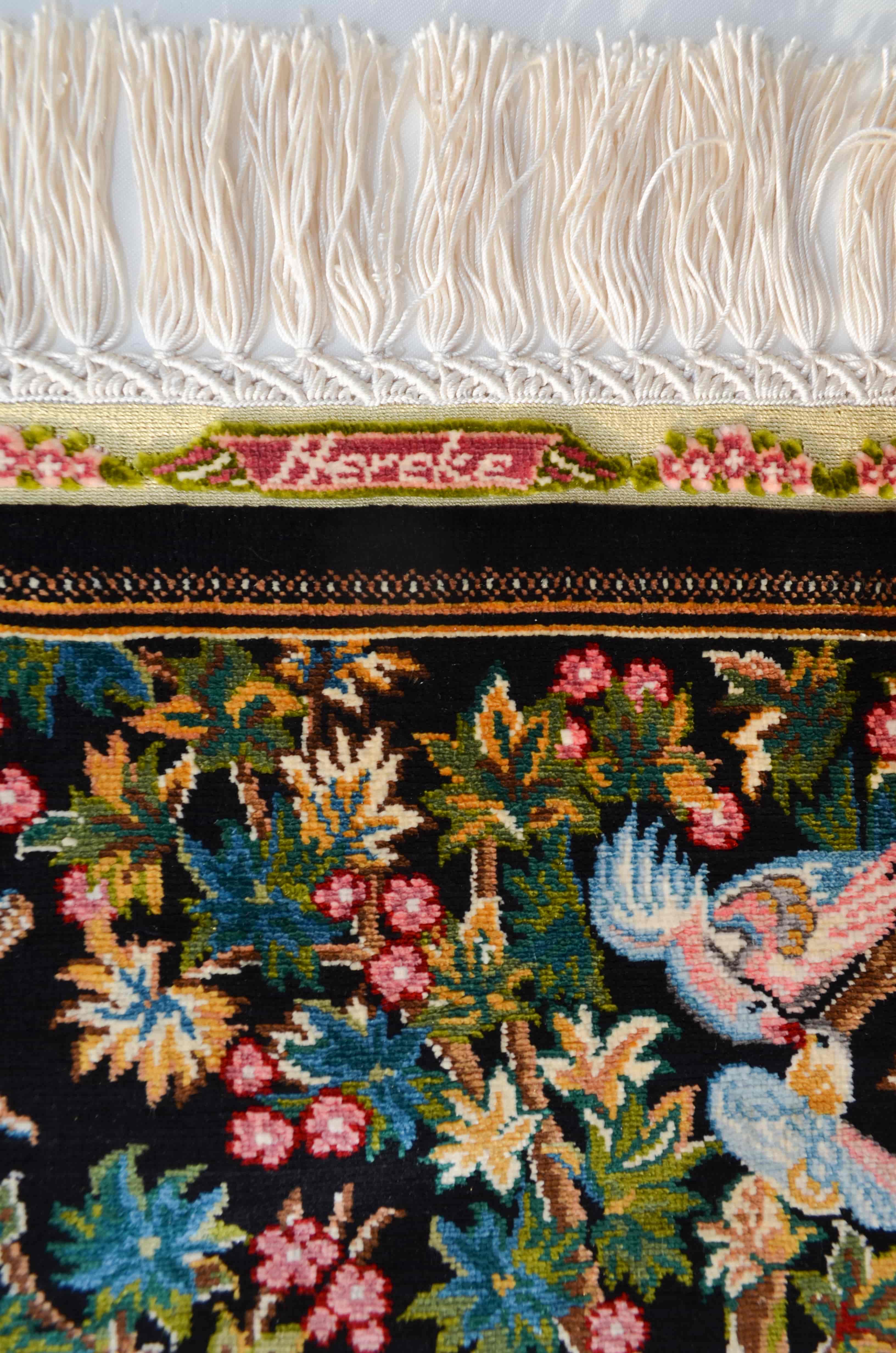 Doğa Tasvirli Saf İpek El Dokuma Duvar Halısı (32x50 cm)