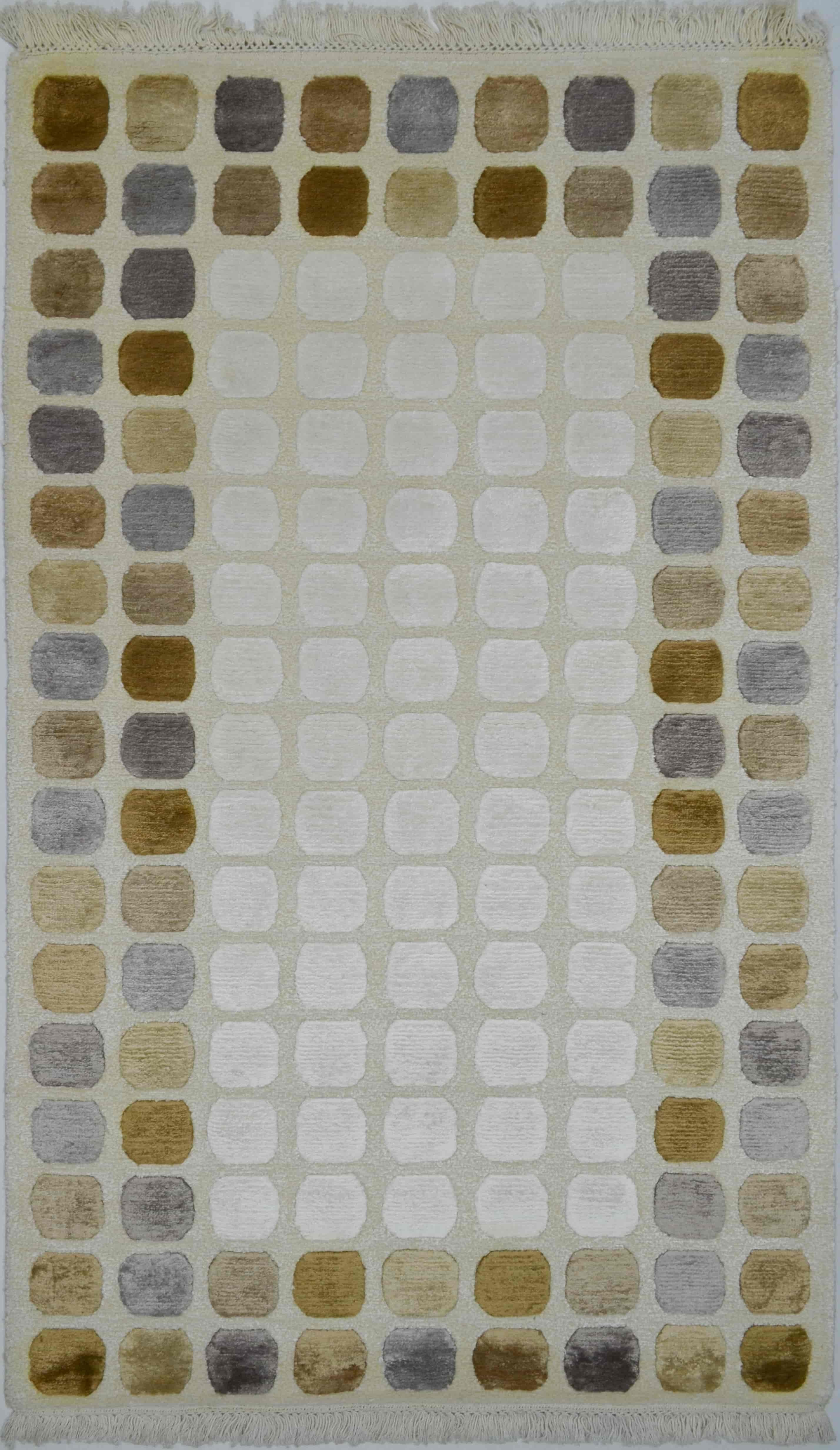 Yüksek Kalite Yünden El Dokuma Krem Renk Nepal Halısı 80x150 cm (1.2 m²)
