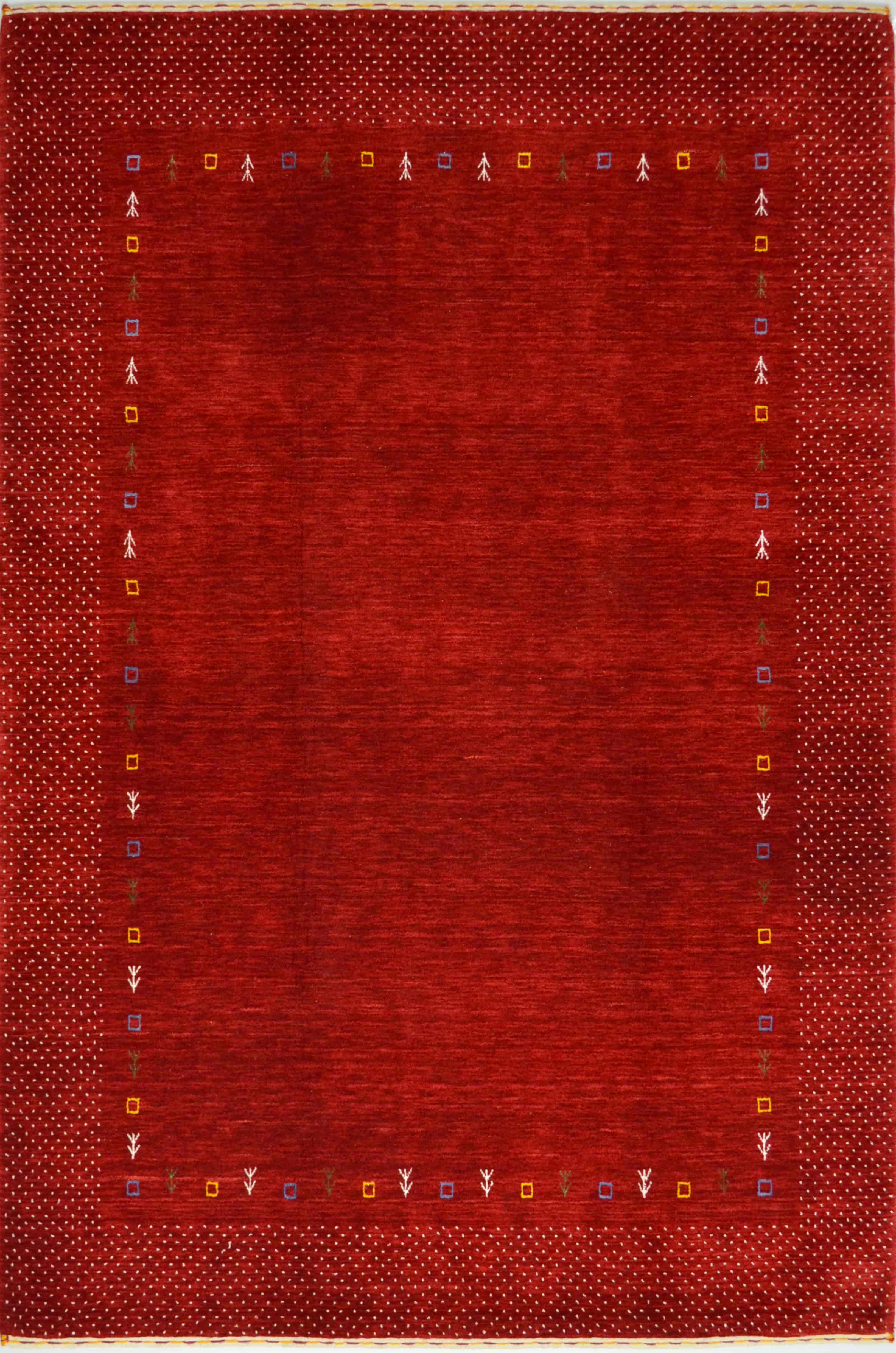 Lori Etnik Motifli Yünden El Dokuma Halı - Kırmızı