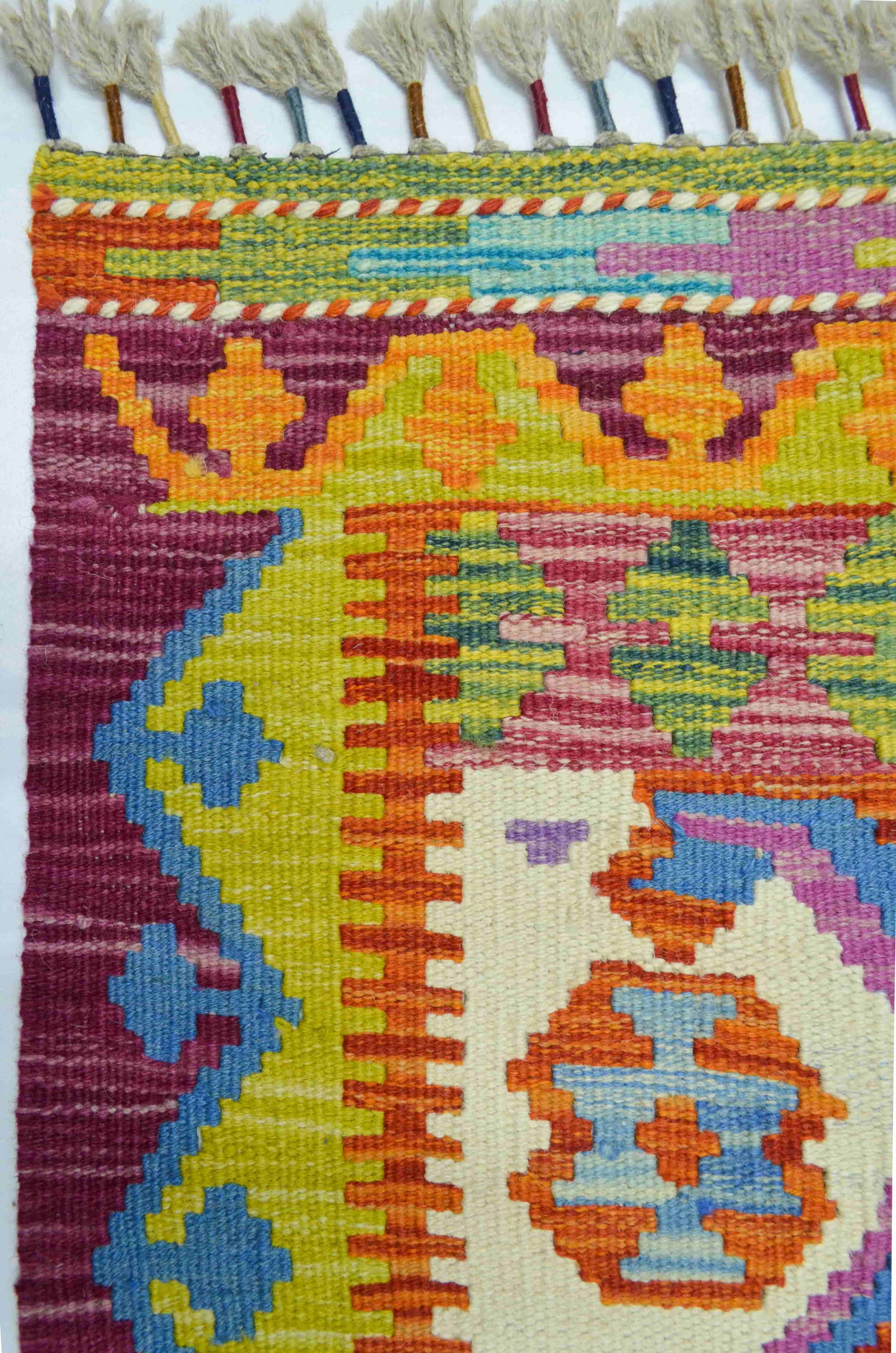 Yün İplikten El Dokuma Afgan Kilim 81x122 cm (1 m²)