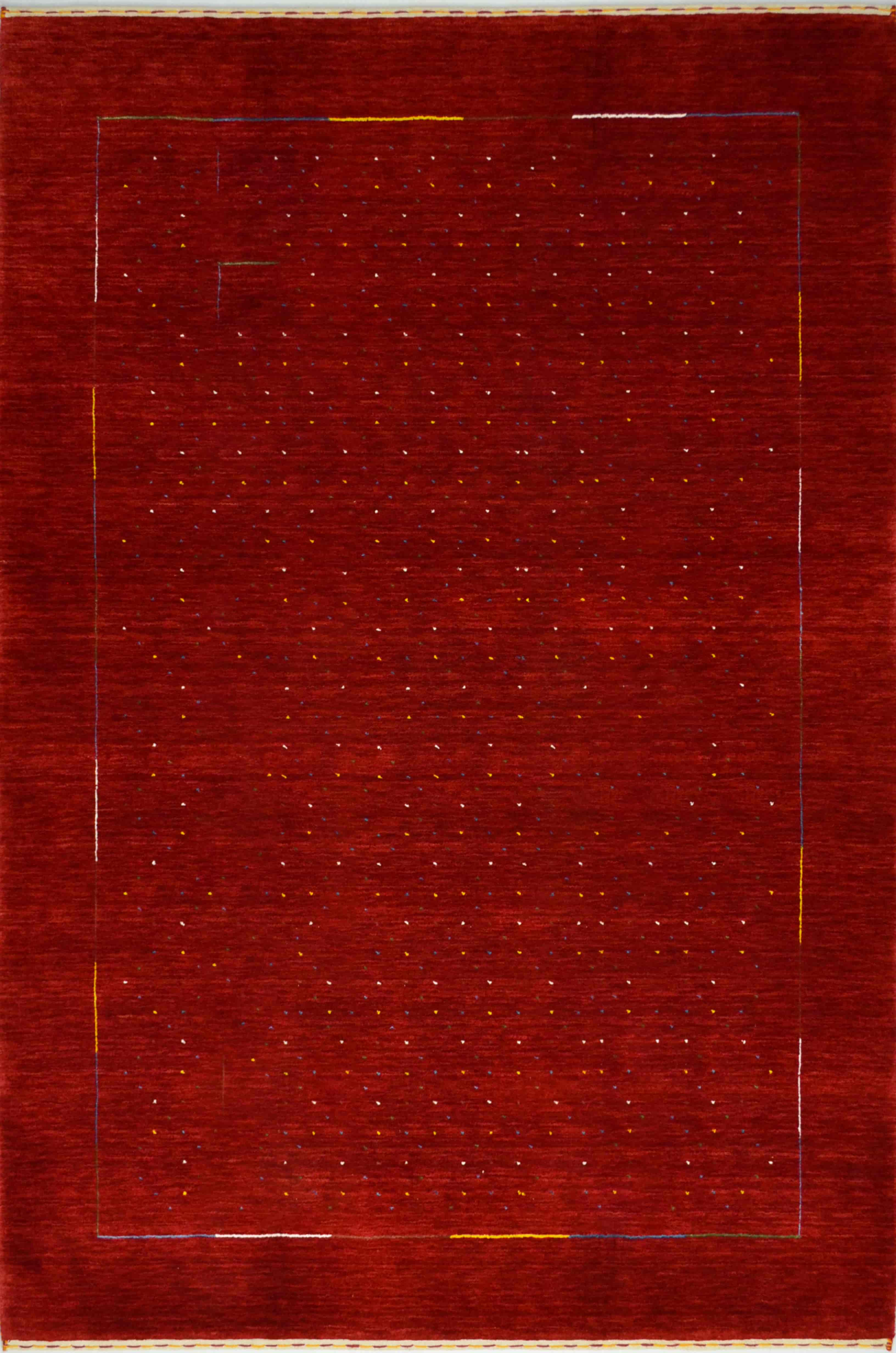 Lori Modern Yünden El Dokuma Halı - Kırmızı