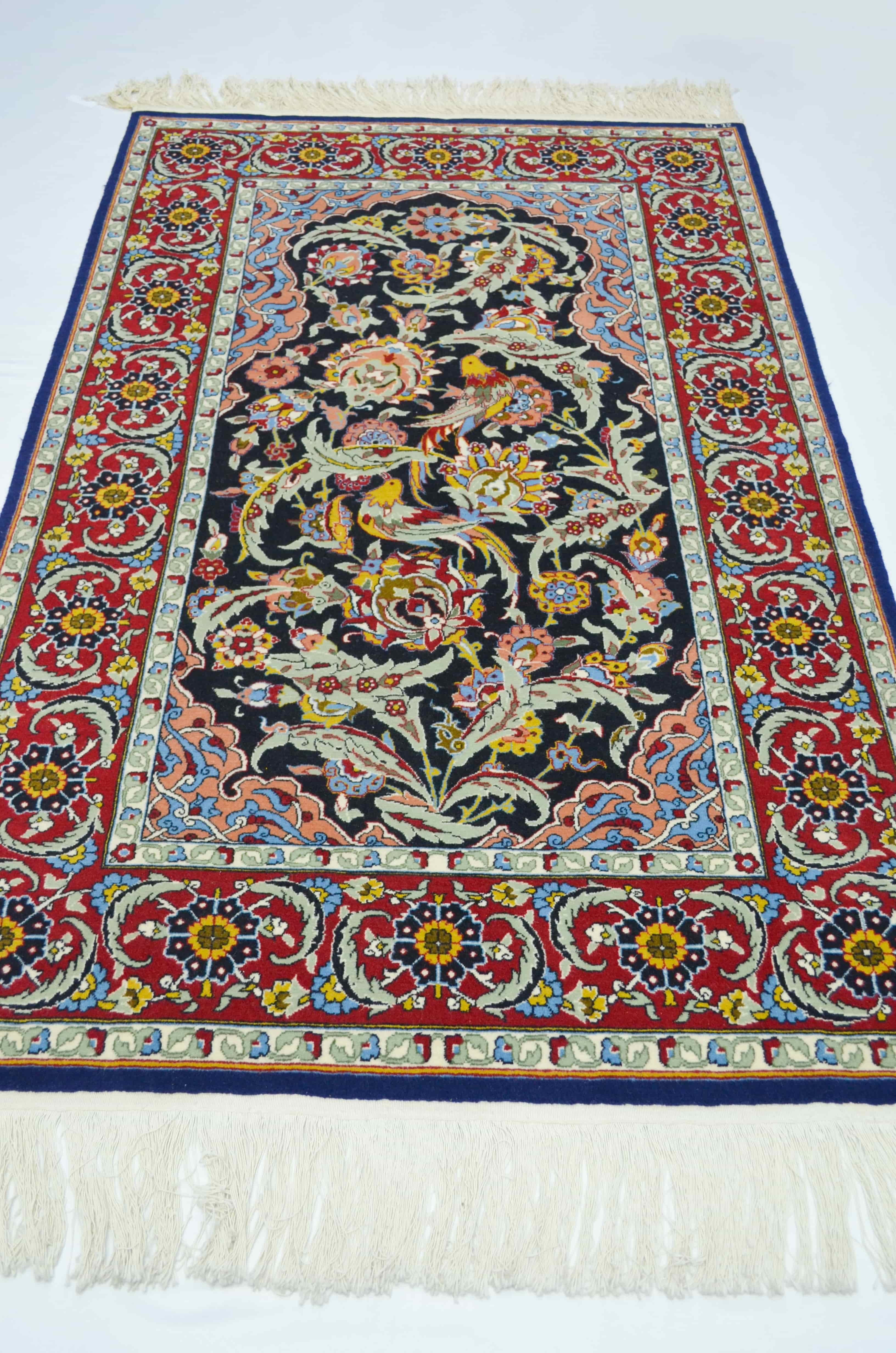 Mihraplı ve Kuş Desenli El Dokuma Hereke Halısı 120x196 cm (2.35 m²)