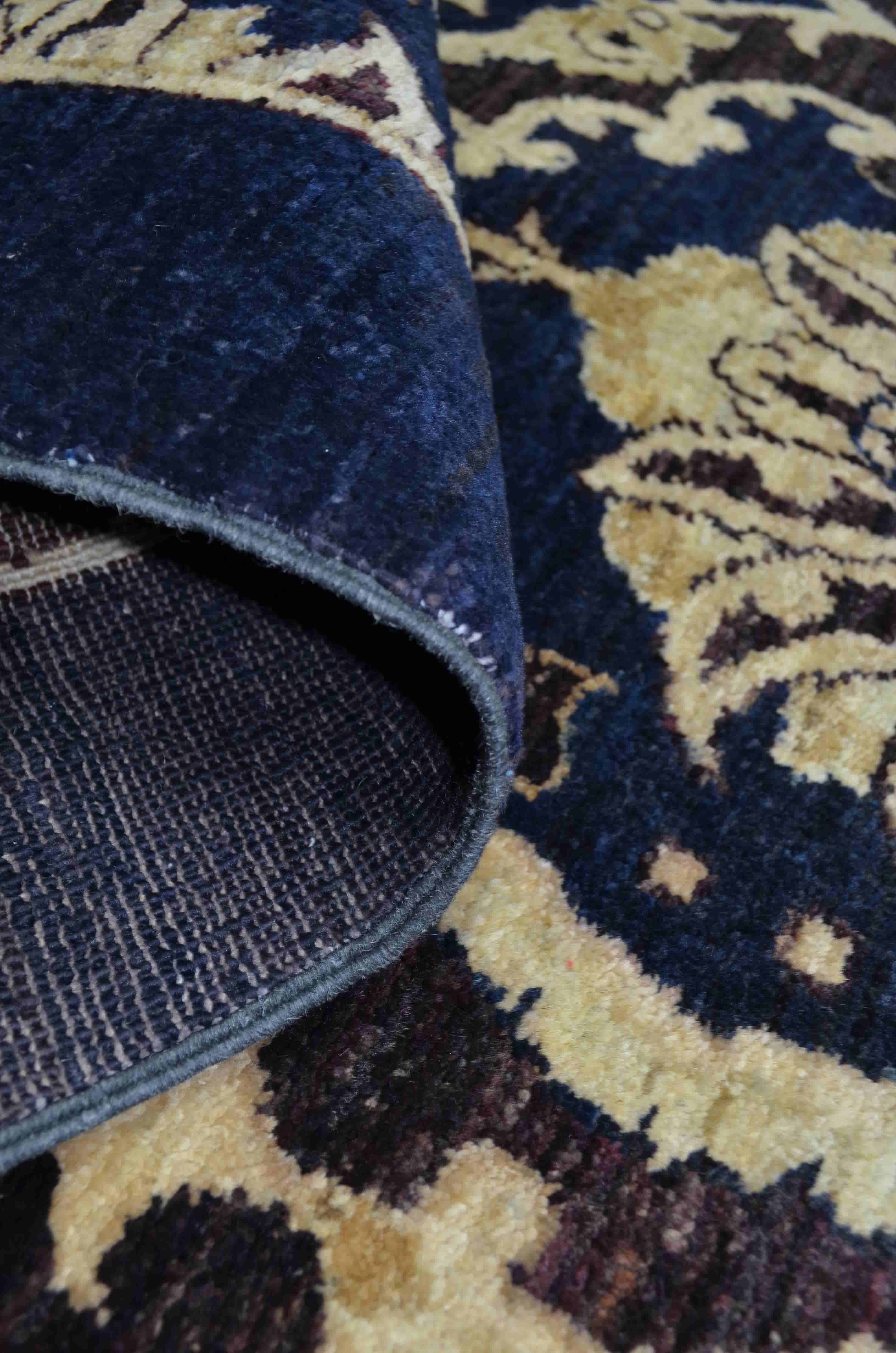 Uşak Ziegler El Dokuma Halı Siyah ve Altın Rengi 105x149 cm (1.56 m²)