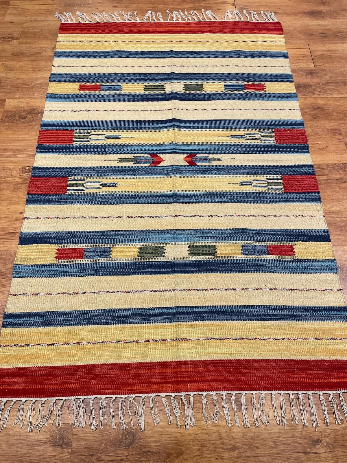 Etnik Desenli El Dokuma Pamuk Kilim (120x180 cm, 2.16 m²)