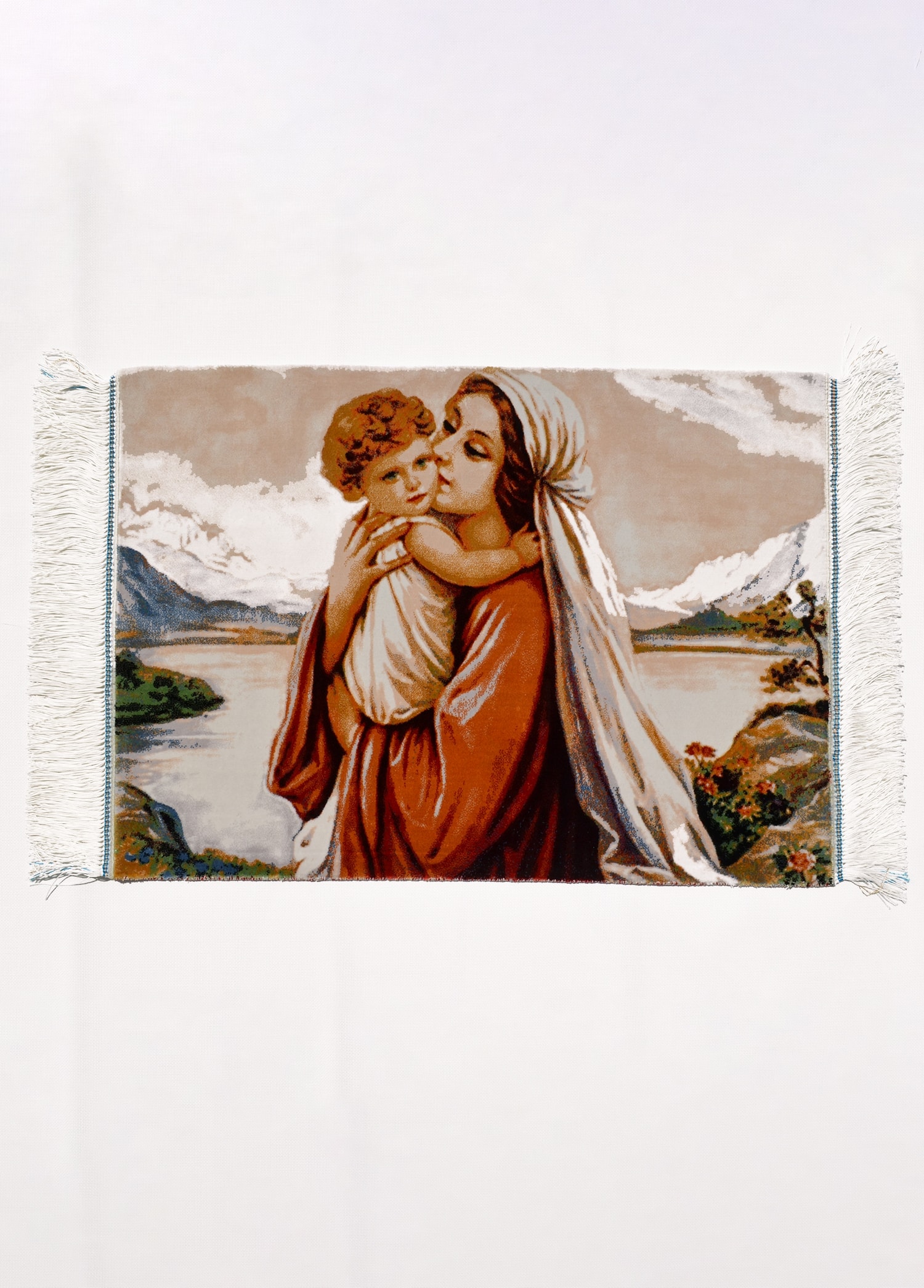 Meryem Ana ve Hz. İsa Bambu Tablo Halı 50x70 cm (0.35 m²)