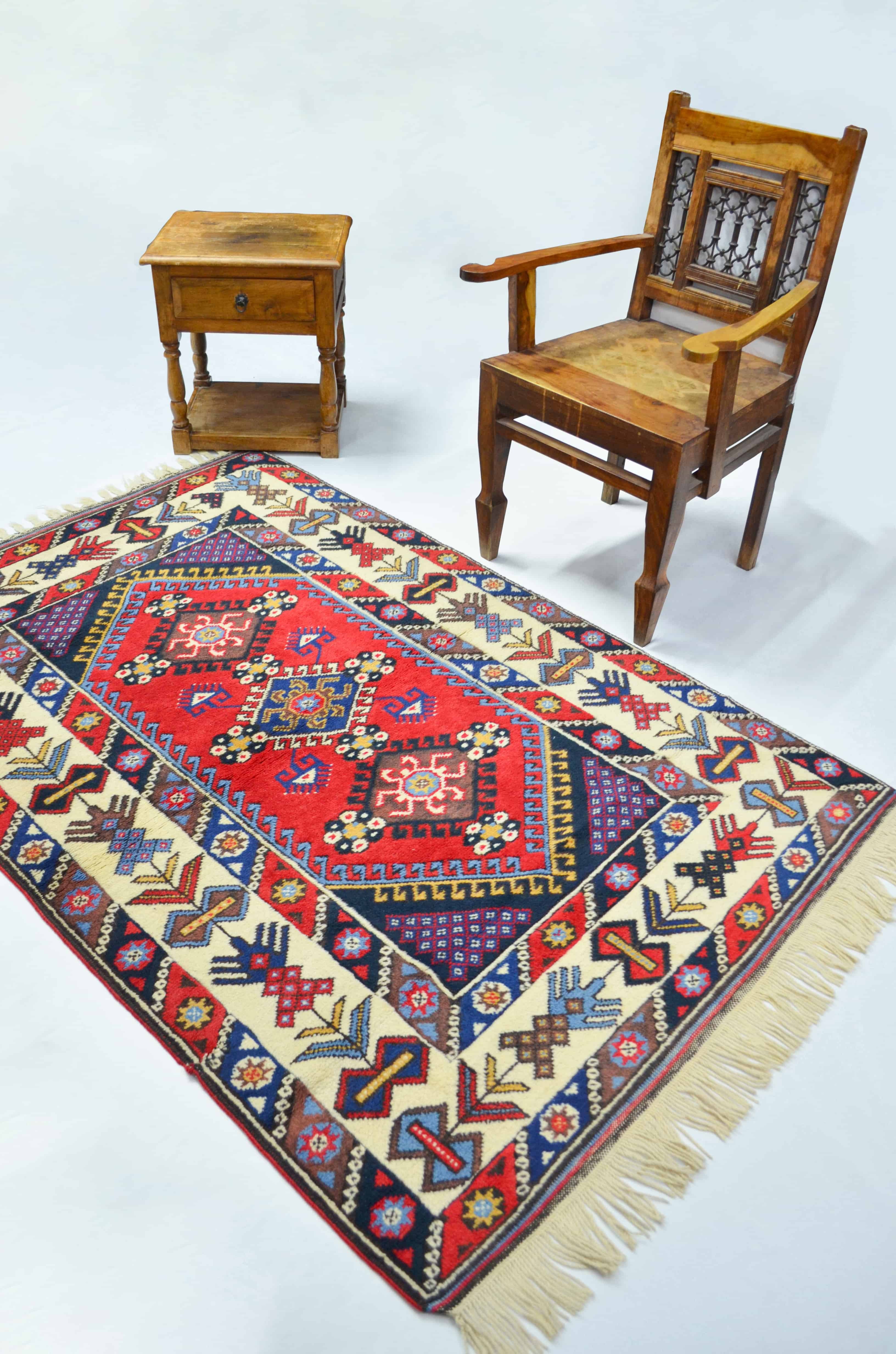 Antalya Döşemealtı El Dokuma Halı Kırmızı Renk 118x175 cm (2.06 m²)