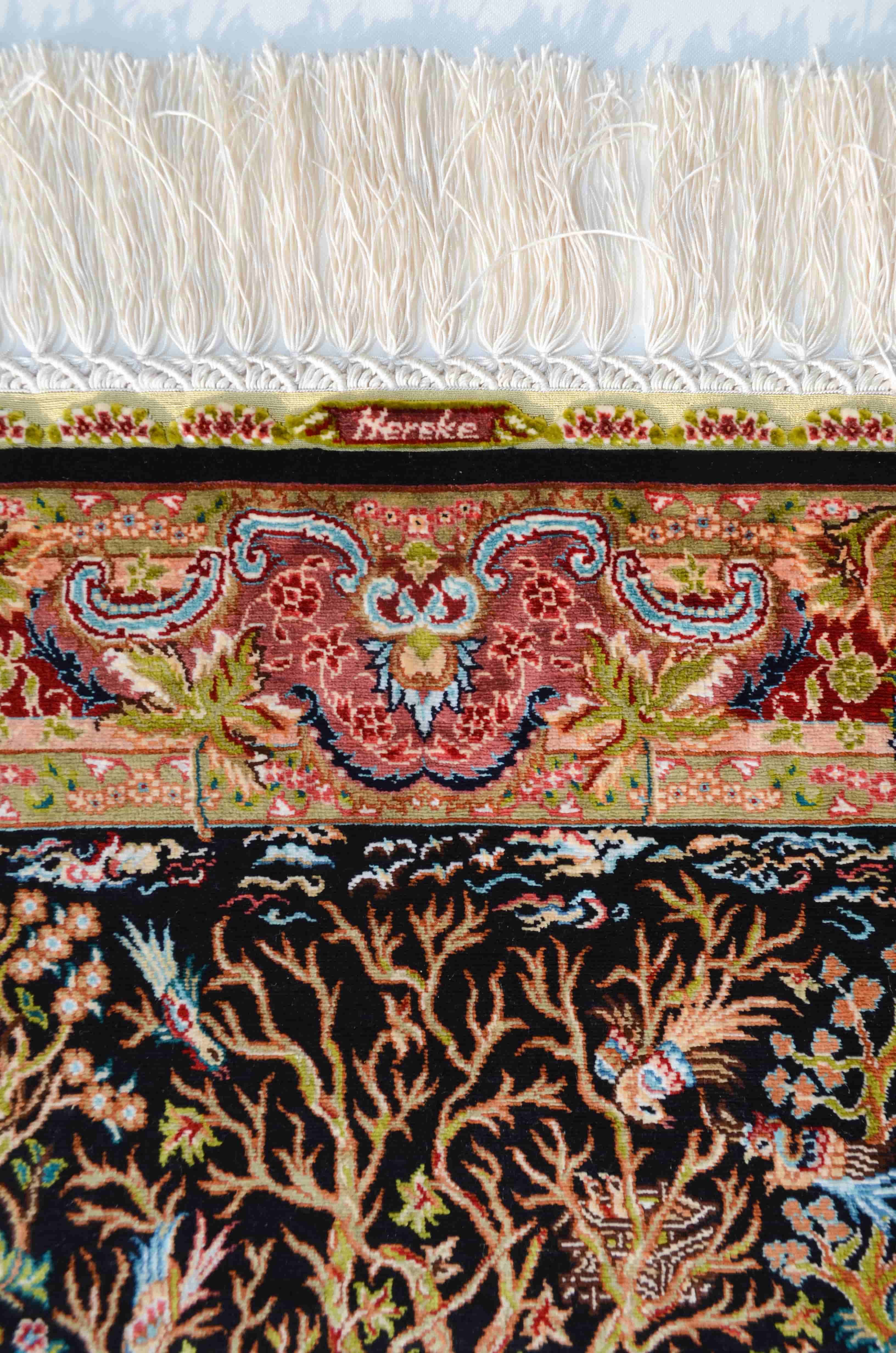 Gamlı Sonbahar Saf İpek El Dokuma Duvar Halısı (40x55 cm)