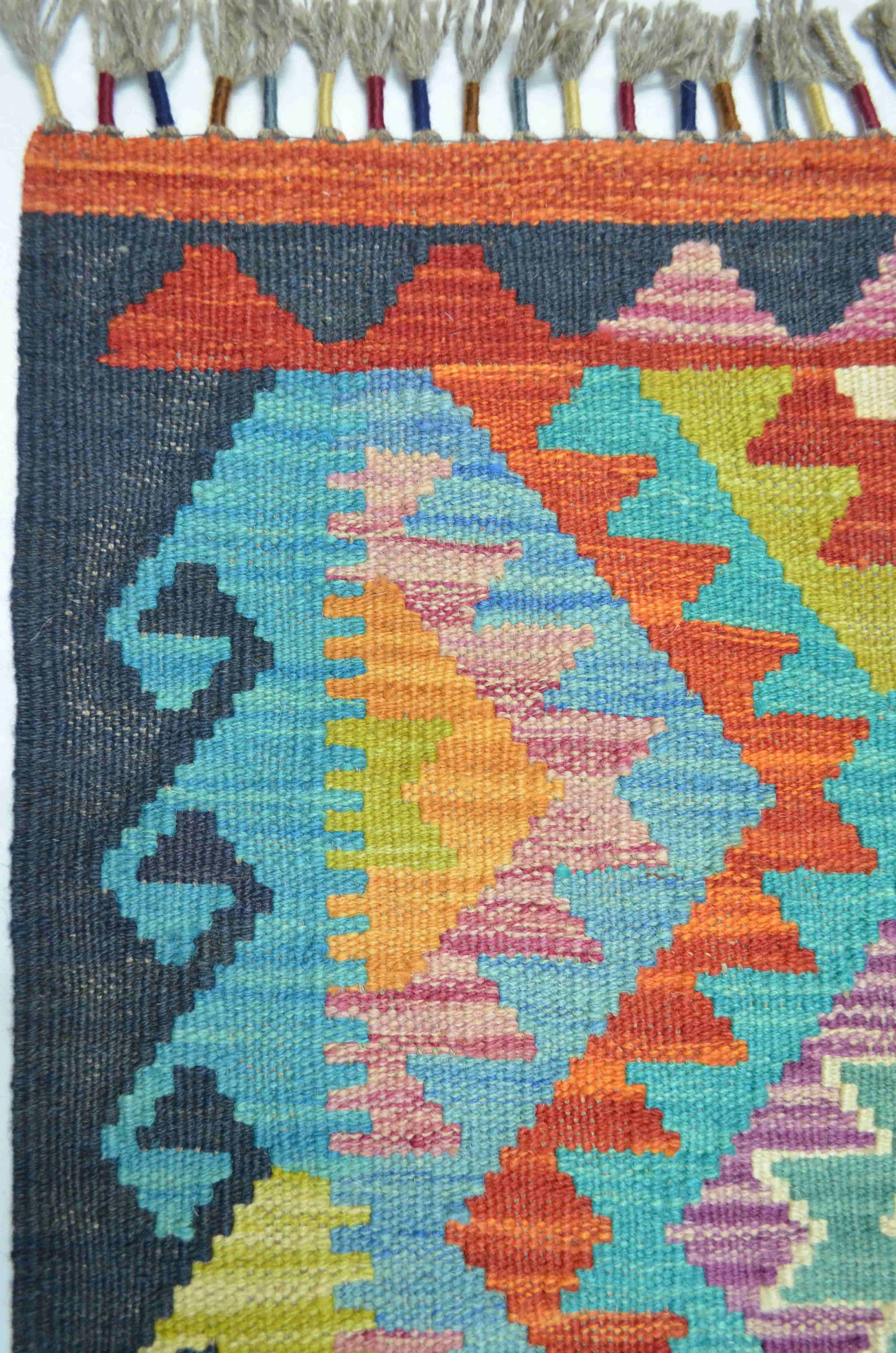 Yün İplikten El Dokuma Afgan Kilim 82x124 cm (1.02 m²)