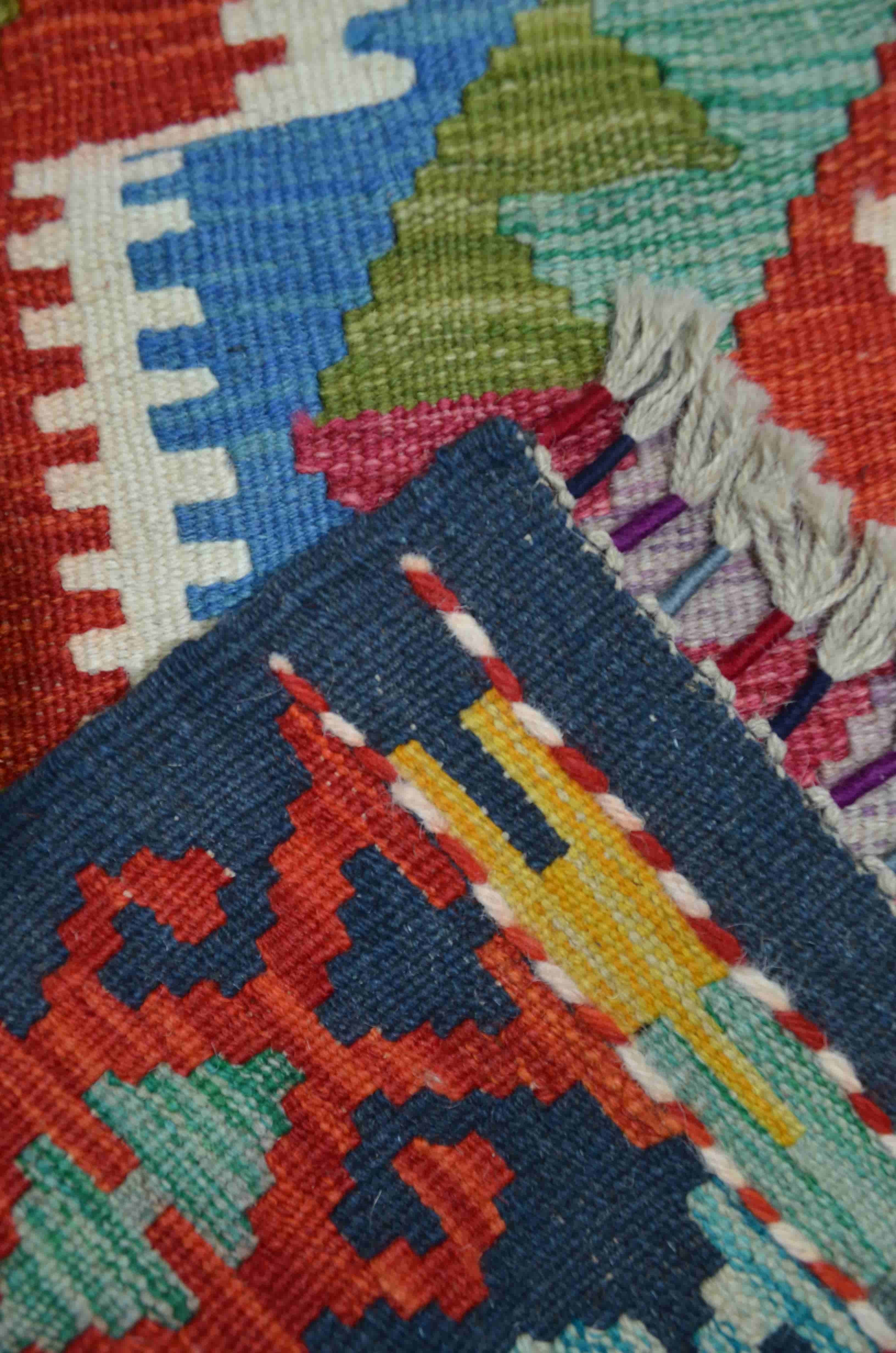 Yün İplikten El Dokuma Afgan Kilim 80x115 cm (0.92 m²)