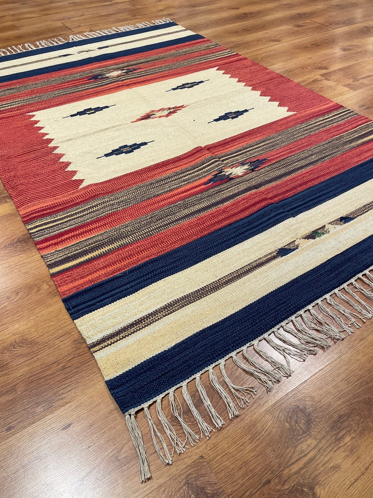 Etnik Desenli El Dokuma Pamuk Kilim (120x180 cm, 2.16 m²)