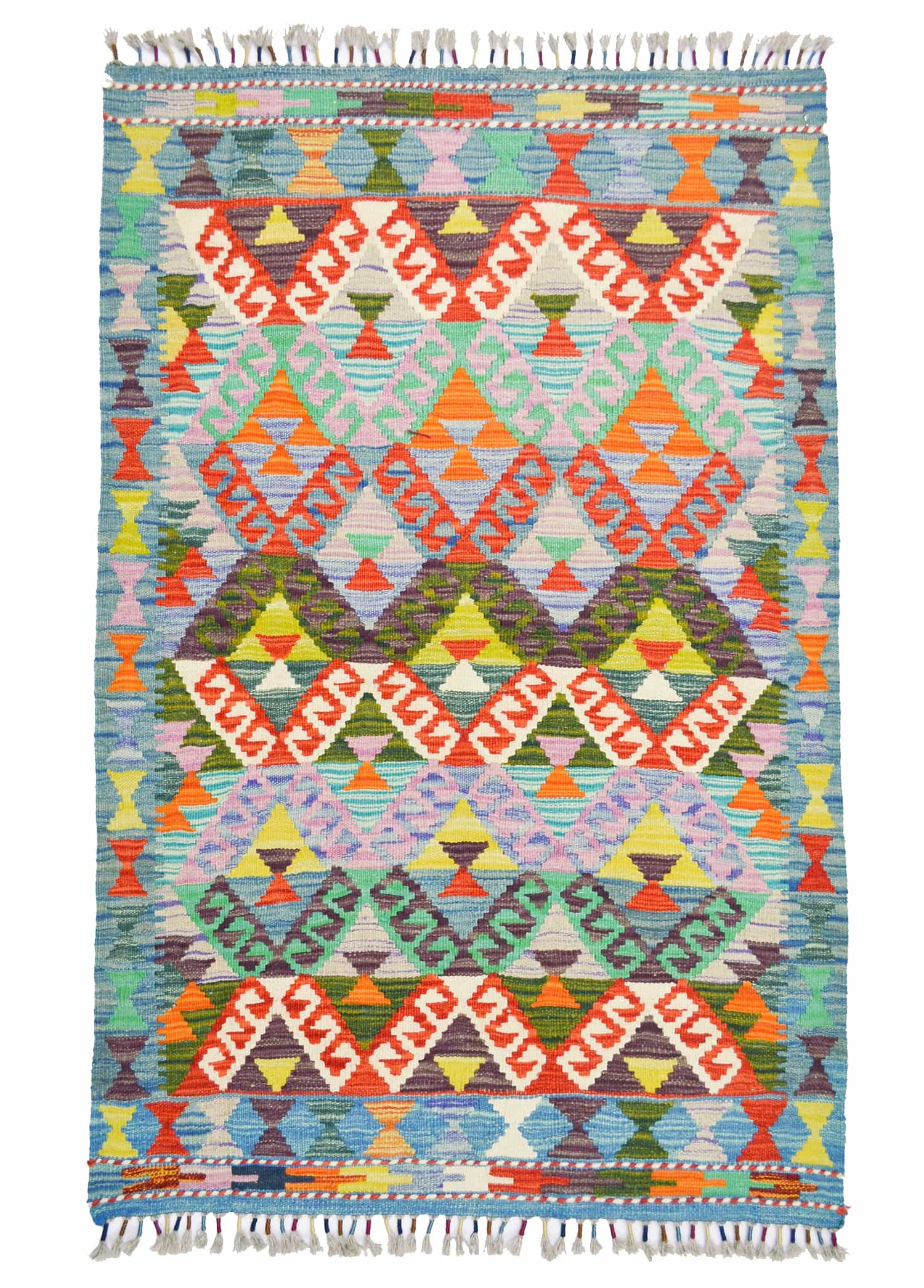 Yün İplikten El Dokuma Afgan Kilim 83x125 cm (1.04 m²)