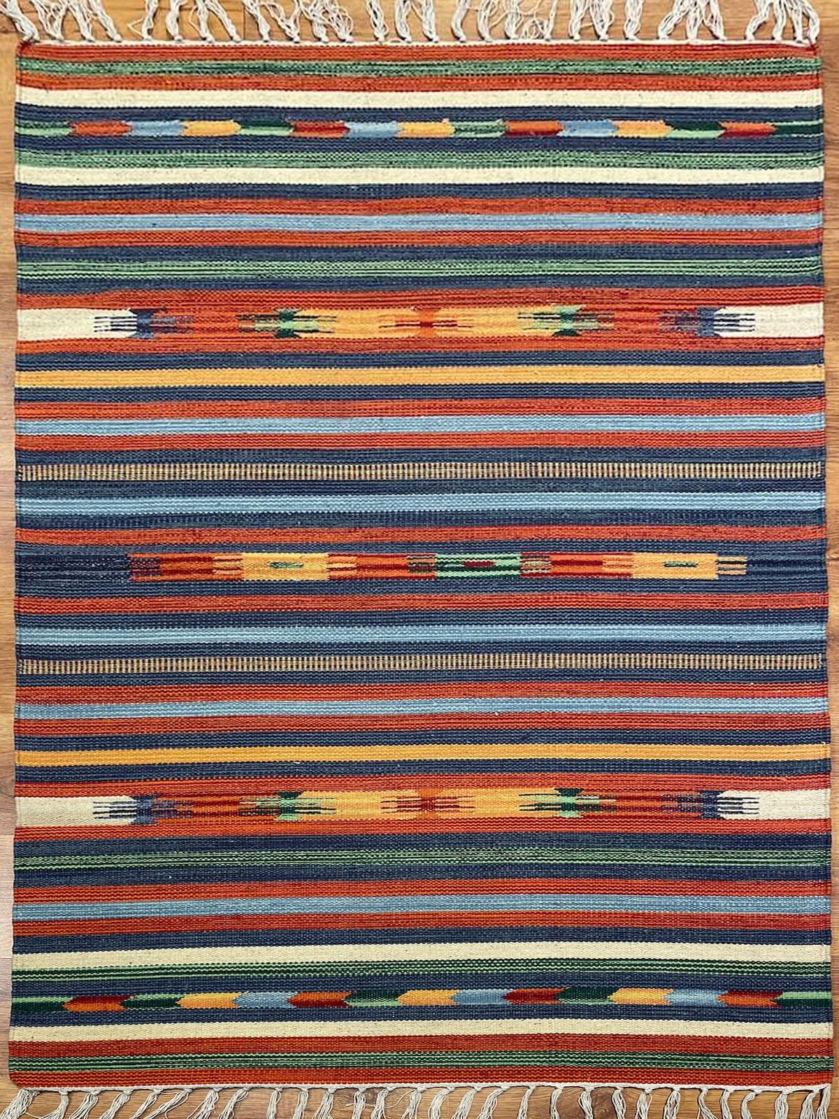 Etnik Desenli El Dokuma Pamuk Kilim (90x160 cm, 1.44 m²)