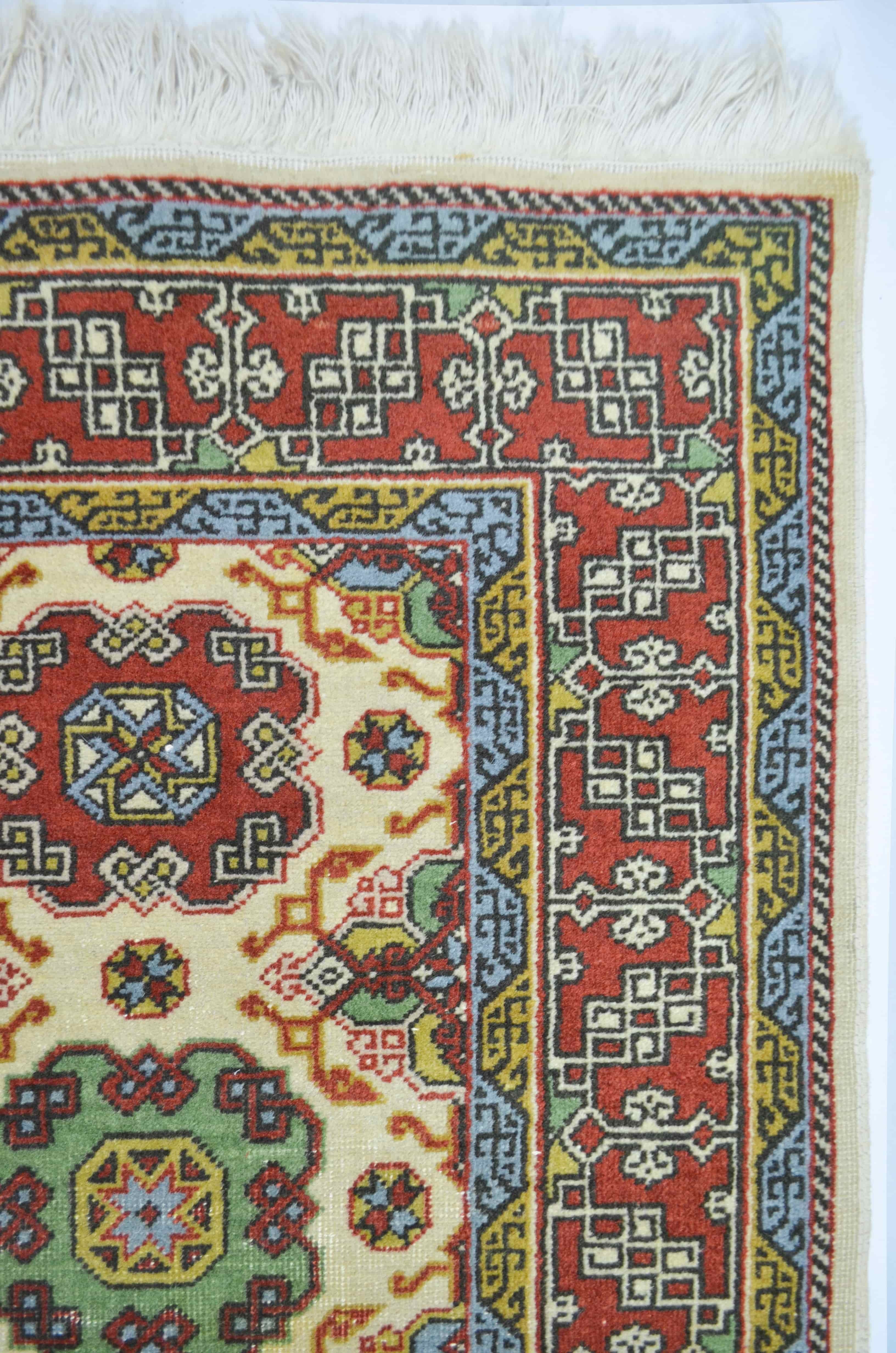 Vintage Buhara Desenli Yünden El Dokuma Hereke Halısı 119x167 cm (1.99 m²)