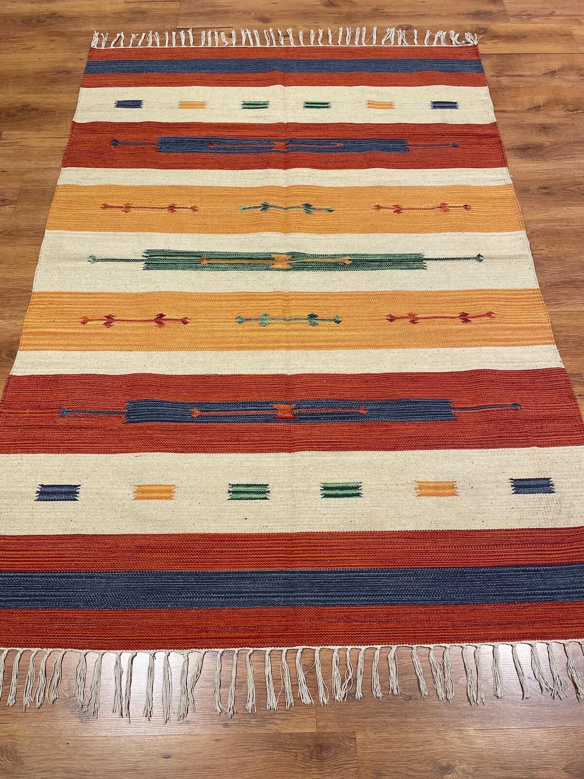 Etnik Desenli El Dokuma Pamuk Kilim (140x200 cm, 2.8 m²)