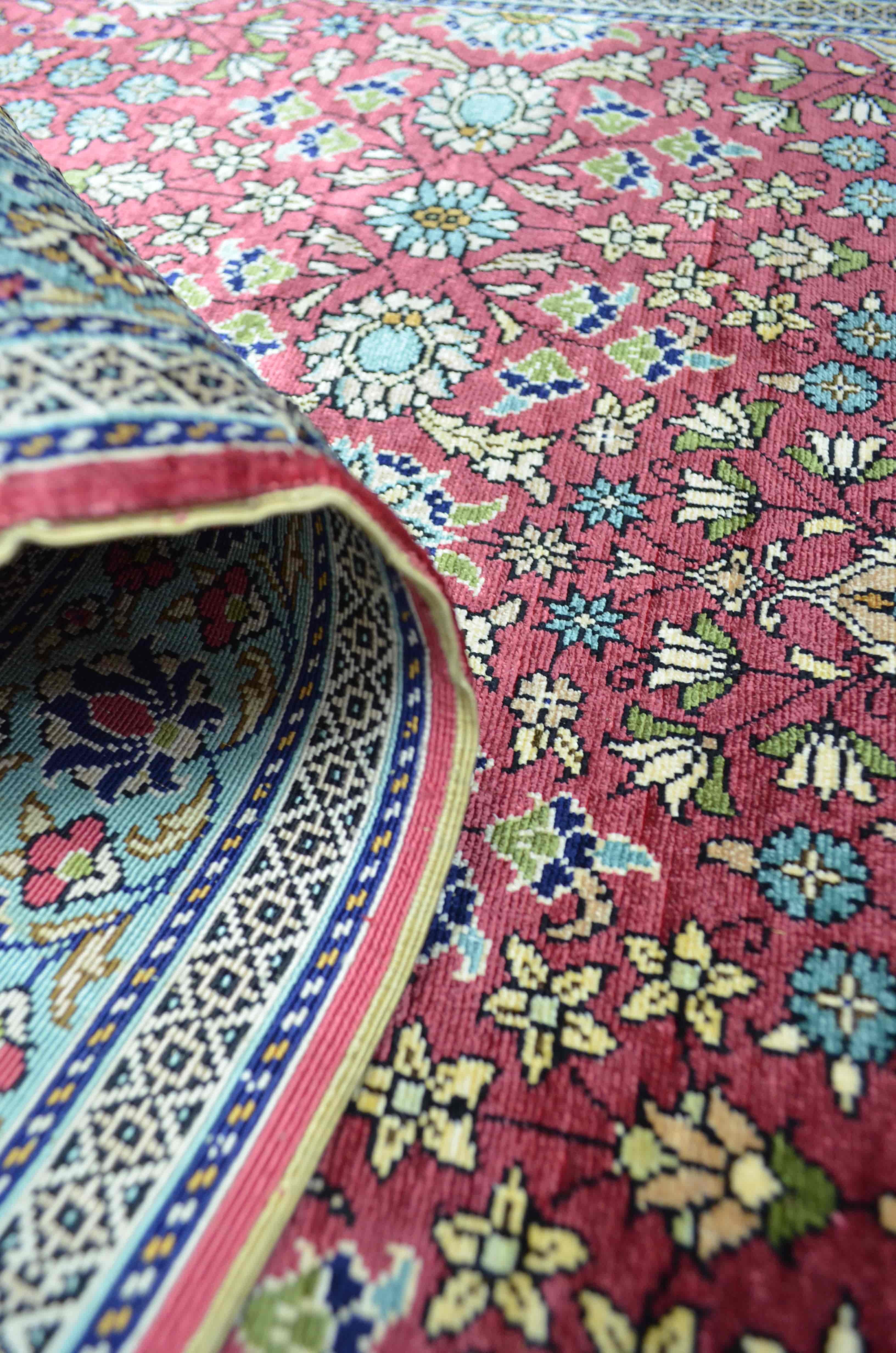 Saf İpekten El Dokuma Kayseri Halısı Yolluk 73x215 cm (1.57 m²)