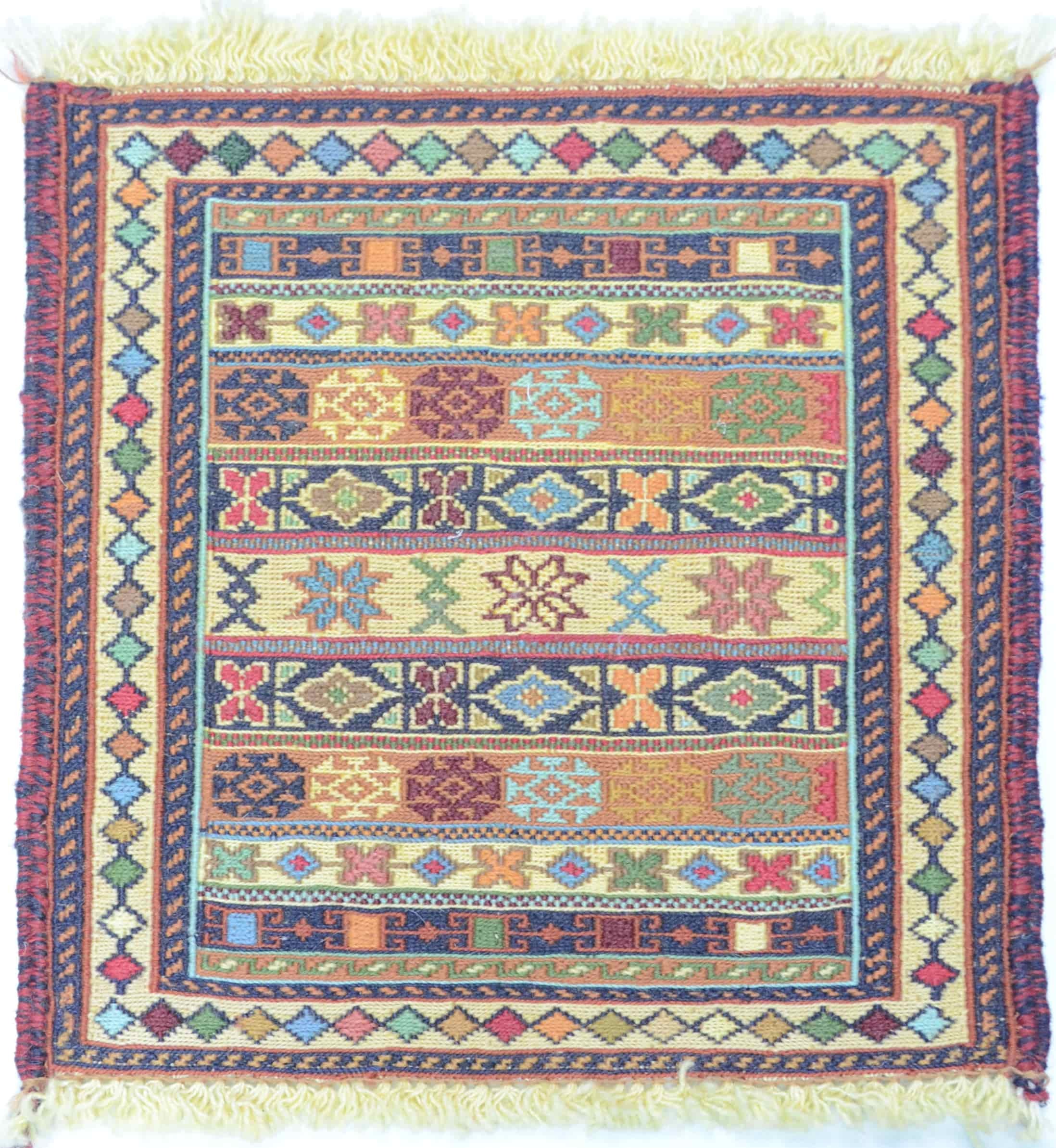 İran Zolanvari El Dokuma Sumak Küçük Boy Kilim 32x32 cm (0,1 m²)