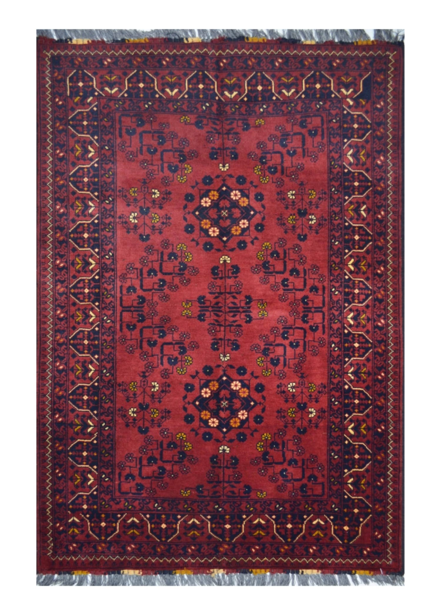 Afgan Kunduz El Dokuma Halı Bordo Renk 100x146 cm (1.46 m²)