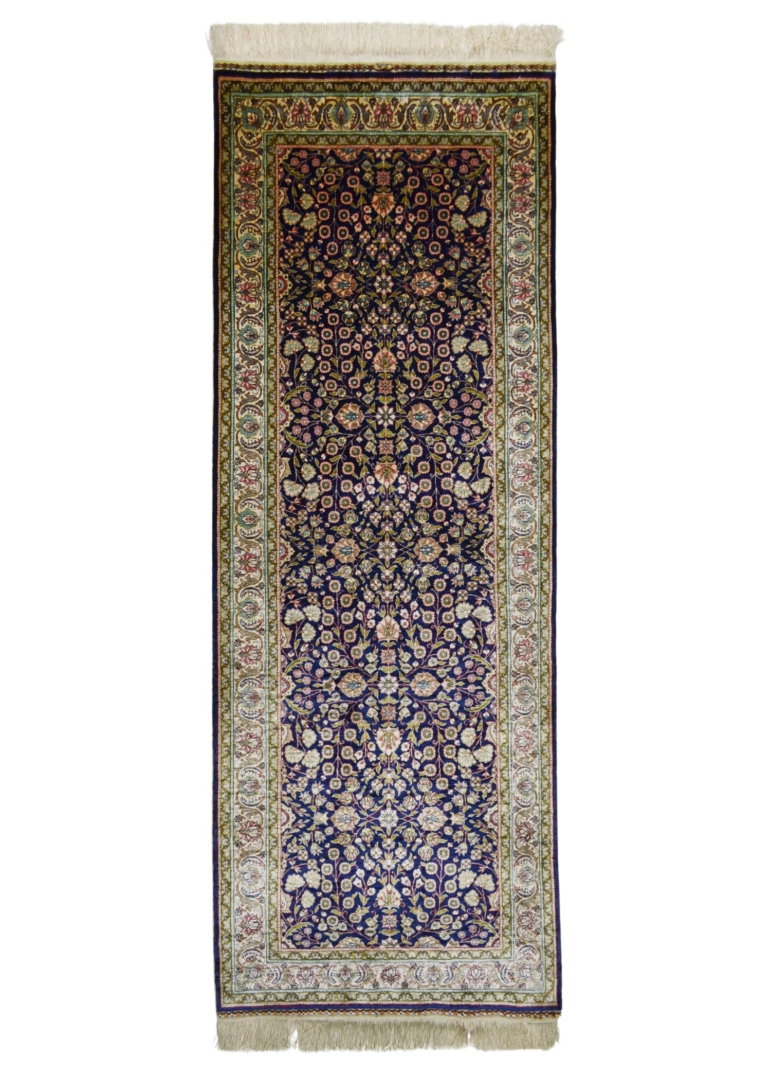 Saf İpekten El Dokuma Kayseri Halısı Yolluk 87x218 cm (1.9 m²)