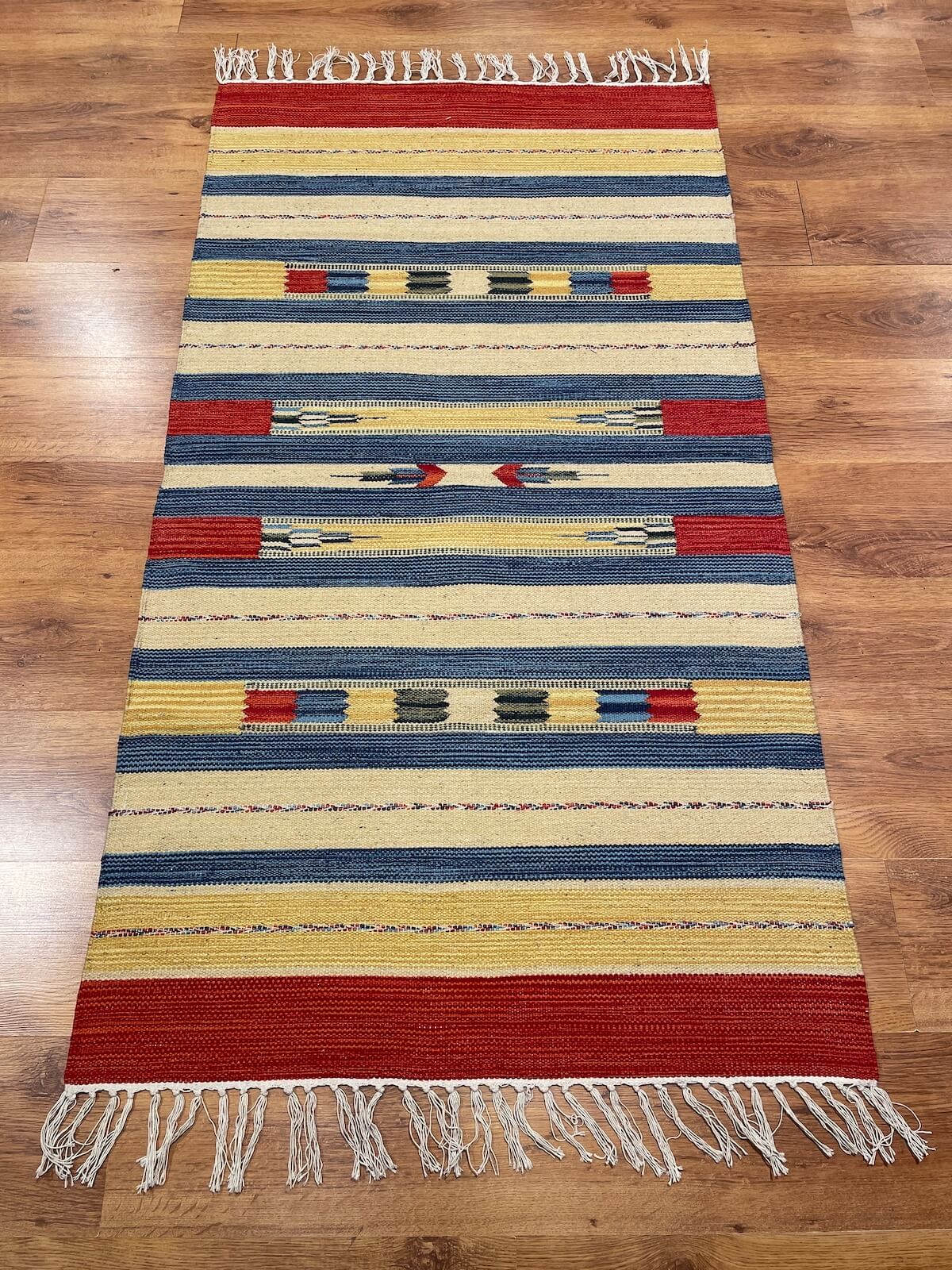 Etnik Desenli El Dokuma Pamuk Kilim (90x160 cm, 1.44 m²)