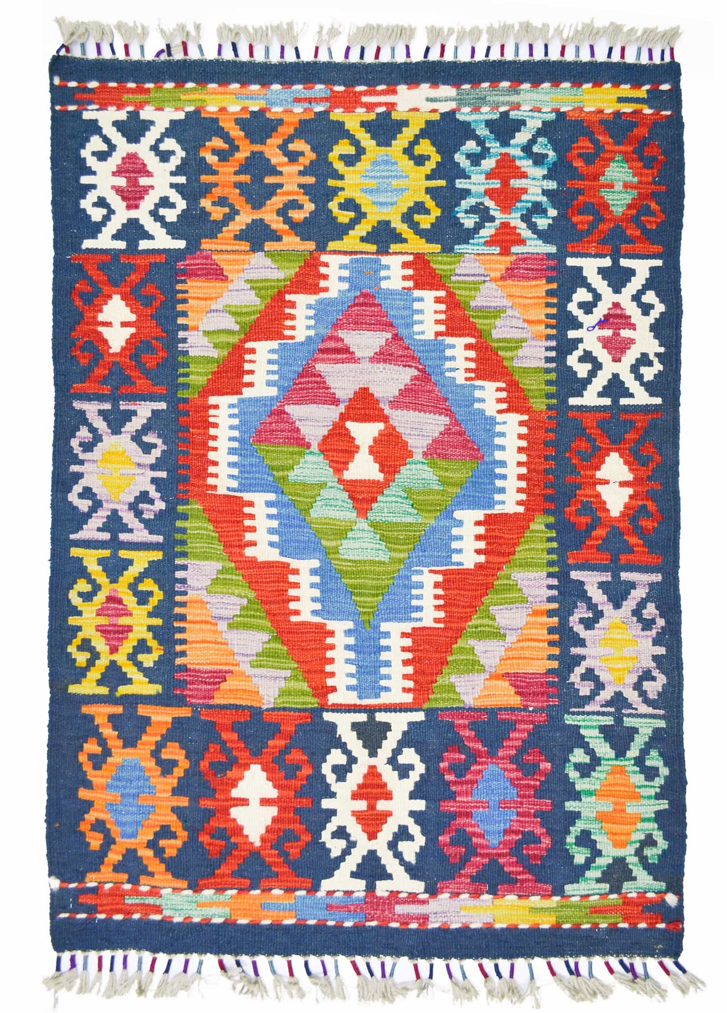 Yün İplikten El Dokuma Afgan Kilim 80x115 cm (0.92 m²)