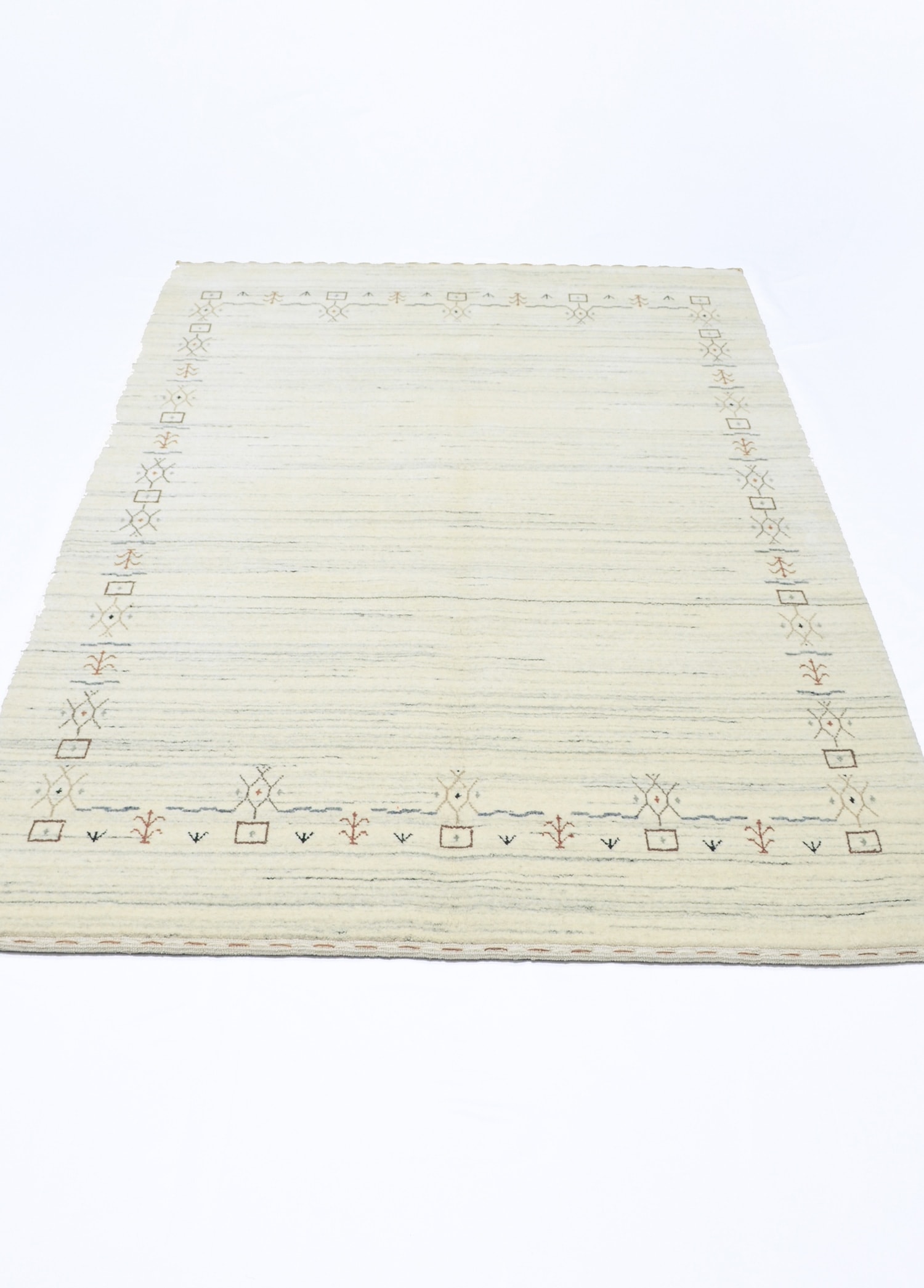 Lori Krem Renk Kırçıllı Modern El Dokuma Halısı 140x200 cm (2.8 m²)
