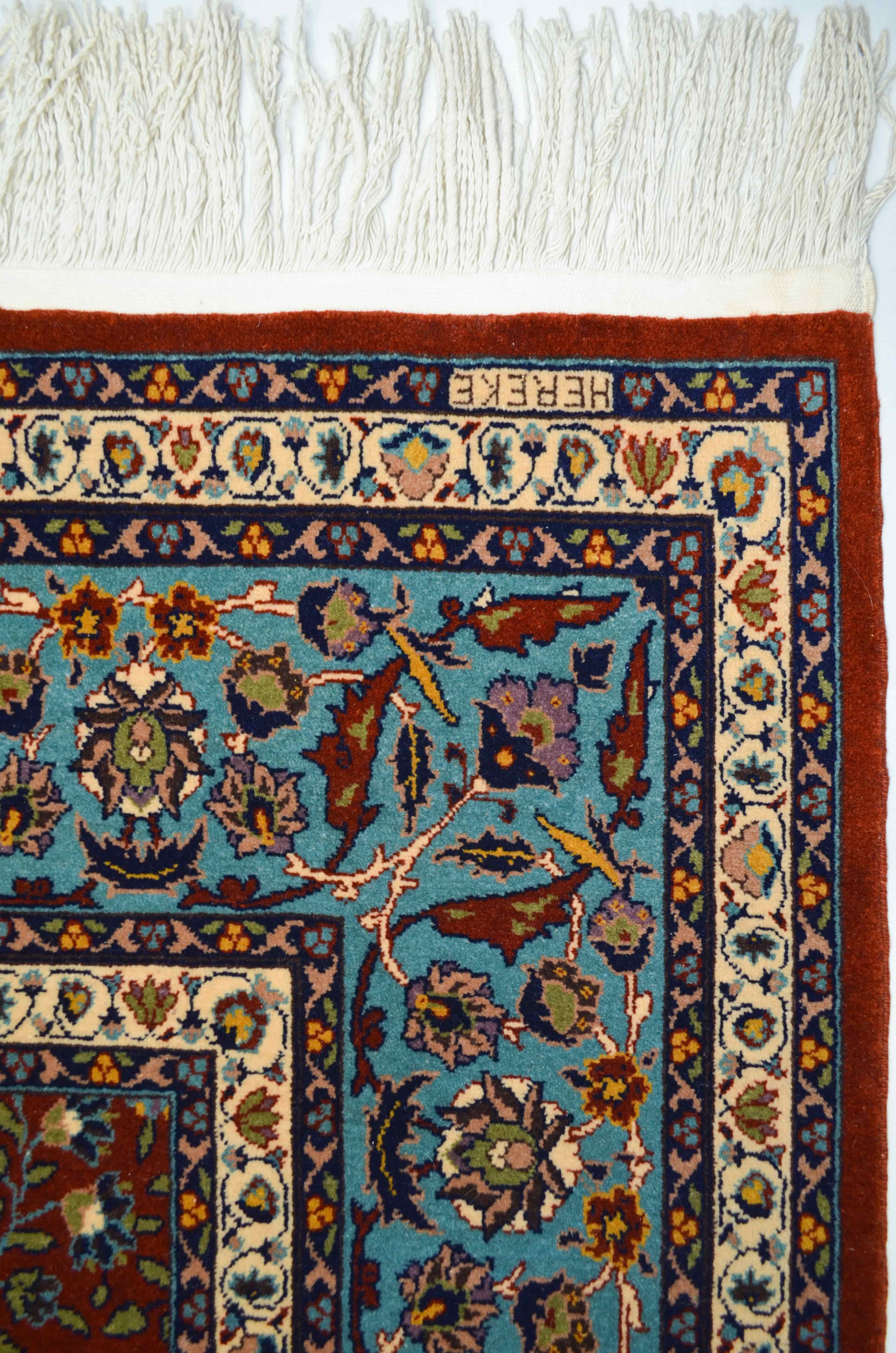 Yedidağın Çiçeği Desenli Bordo Renk Yünden El Dokuma Hereke Halısı 116x170 cm (1.92 m²)