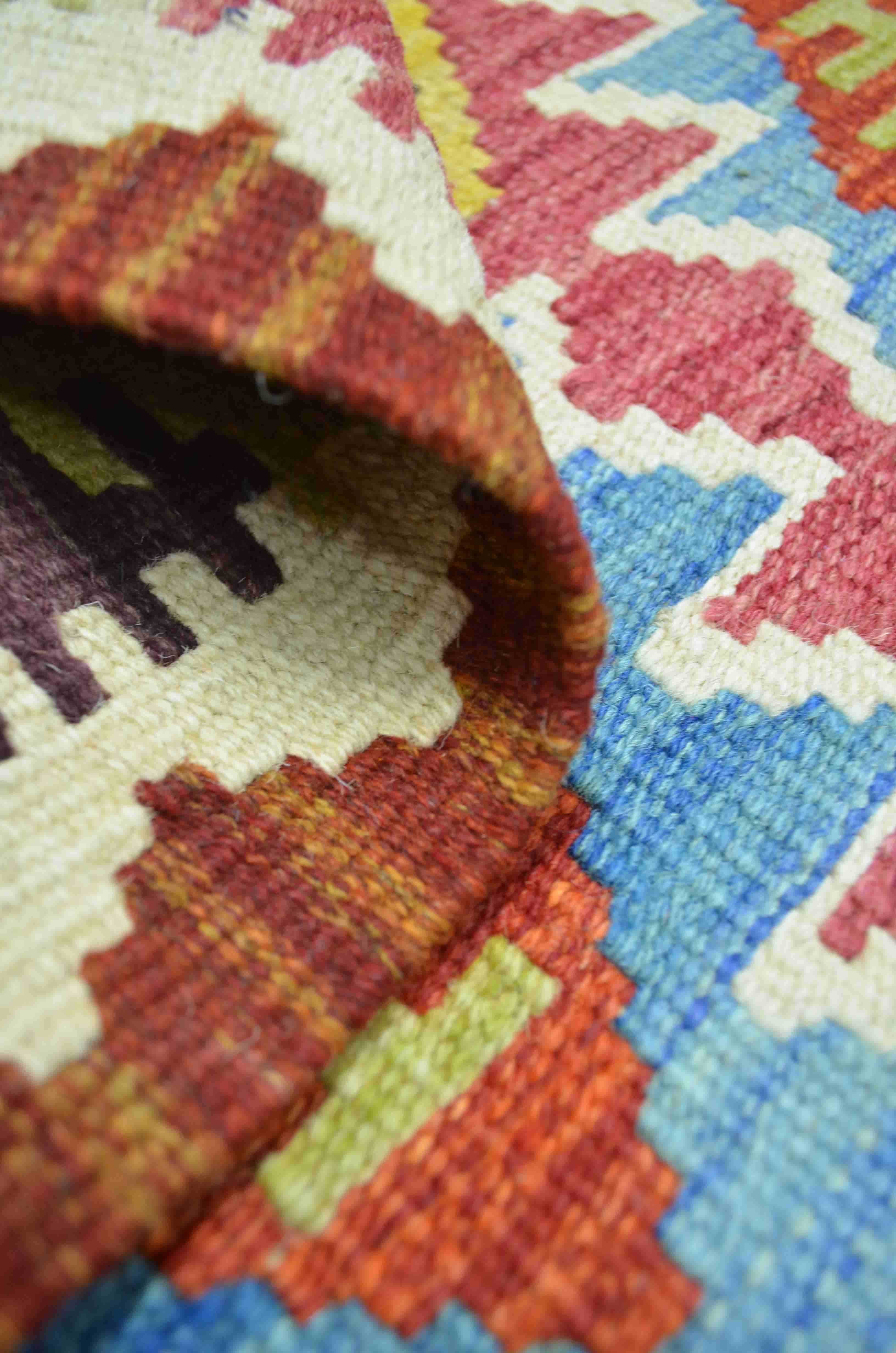 Yün İplikten El Dokuma Afgan Kilim 65x88 cm (0.57 m²)