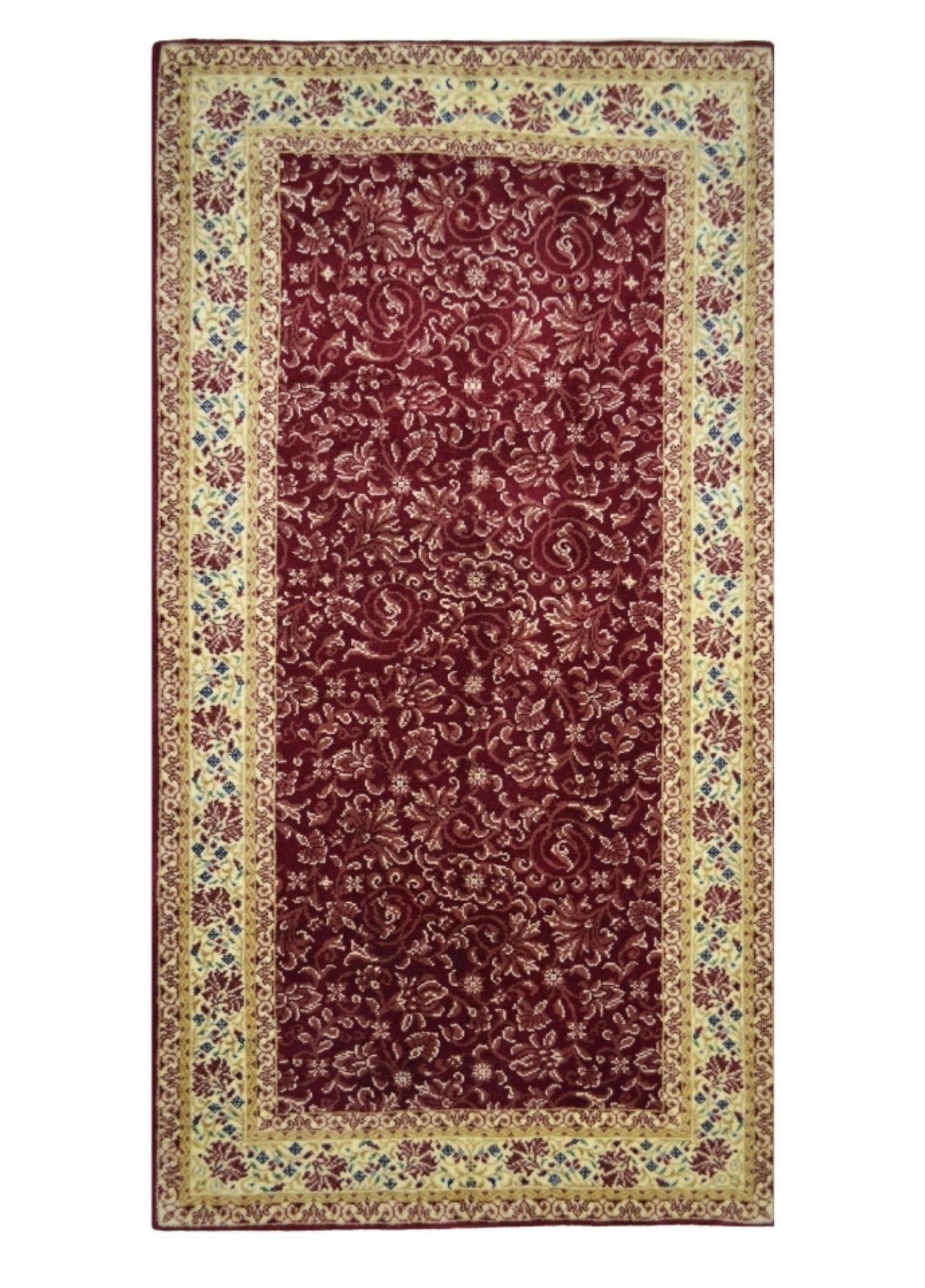 Sultanbeyli Kayseri Tarzı Çiçek Desenli Yün Kırmızı Renk El Dokuma Halı 82x153 cm (1.25 m²)