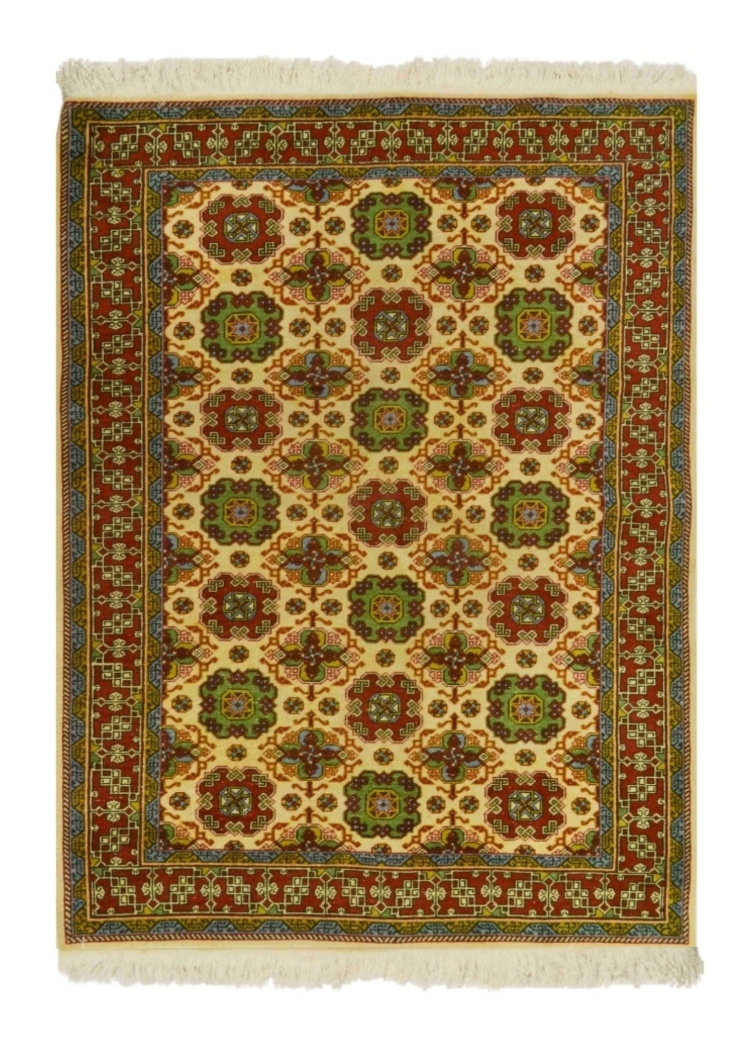 Vintage Buhara Desenli Yünden El Dokuma Hereke Halısı 119x167 cm (1.99 m²)