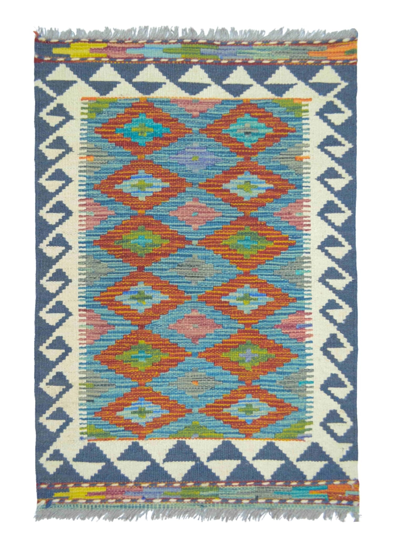 El Dokuma Renkli Afgan Kilim 60x90 cm (0.54 m²)