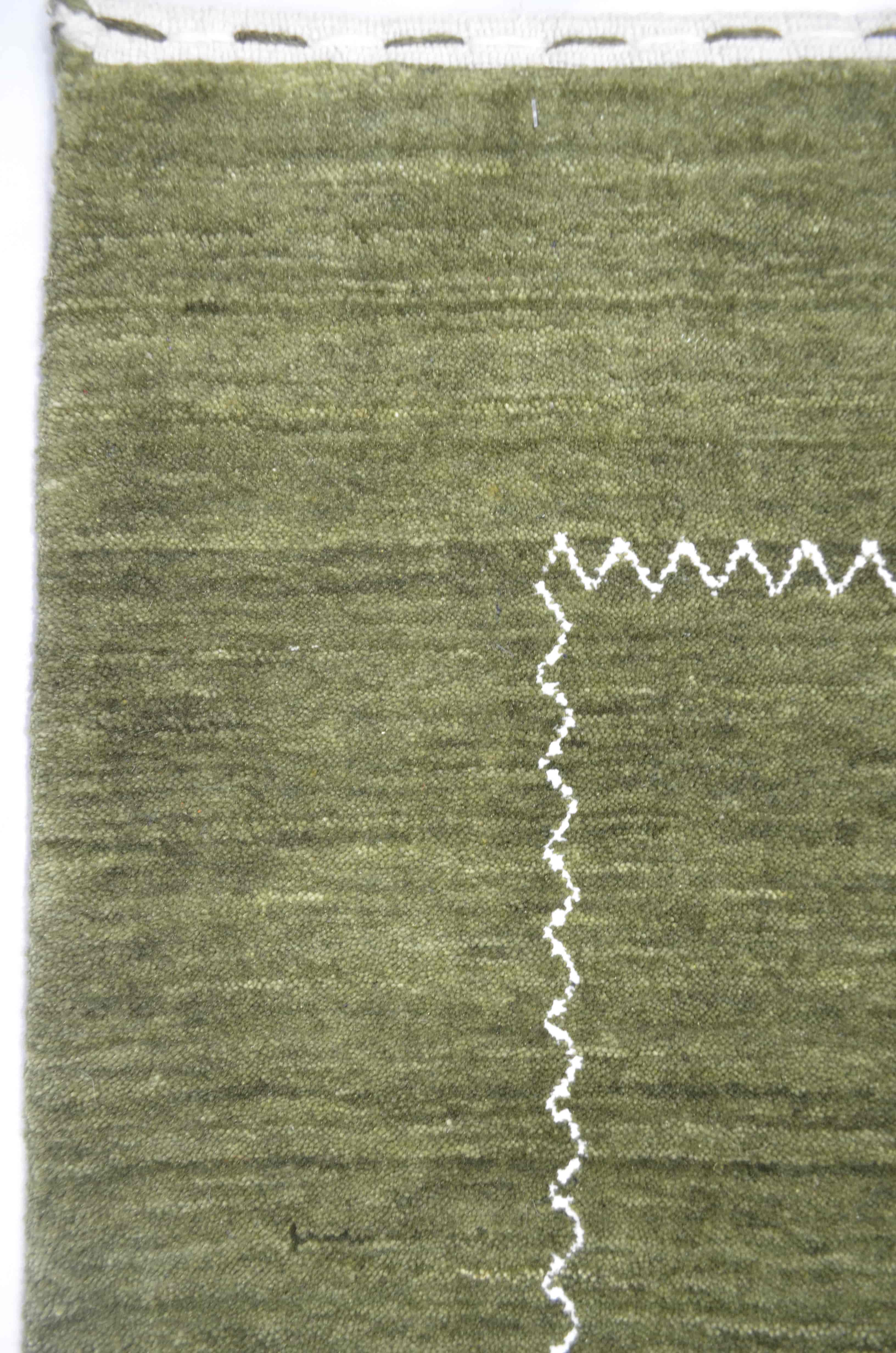 Lori Haki Renk Modern El Dokuma Halısı 140x200 cm (2.8 m²)