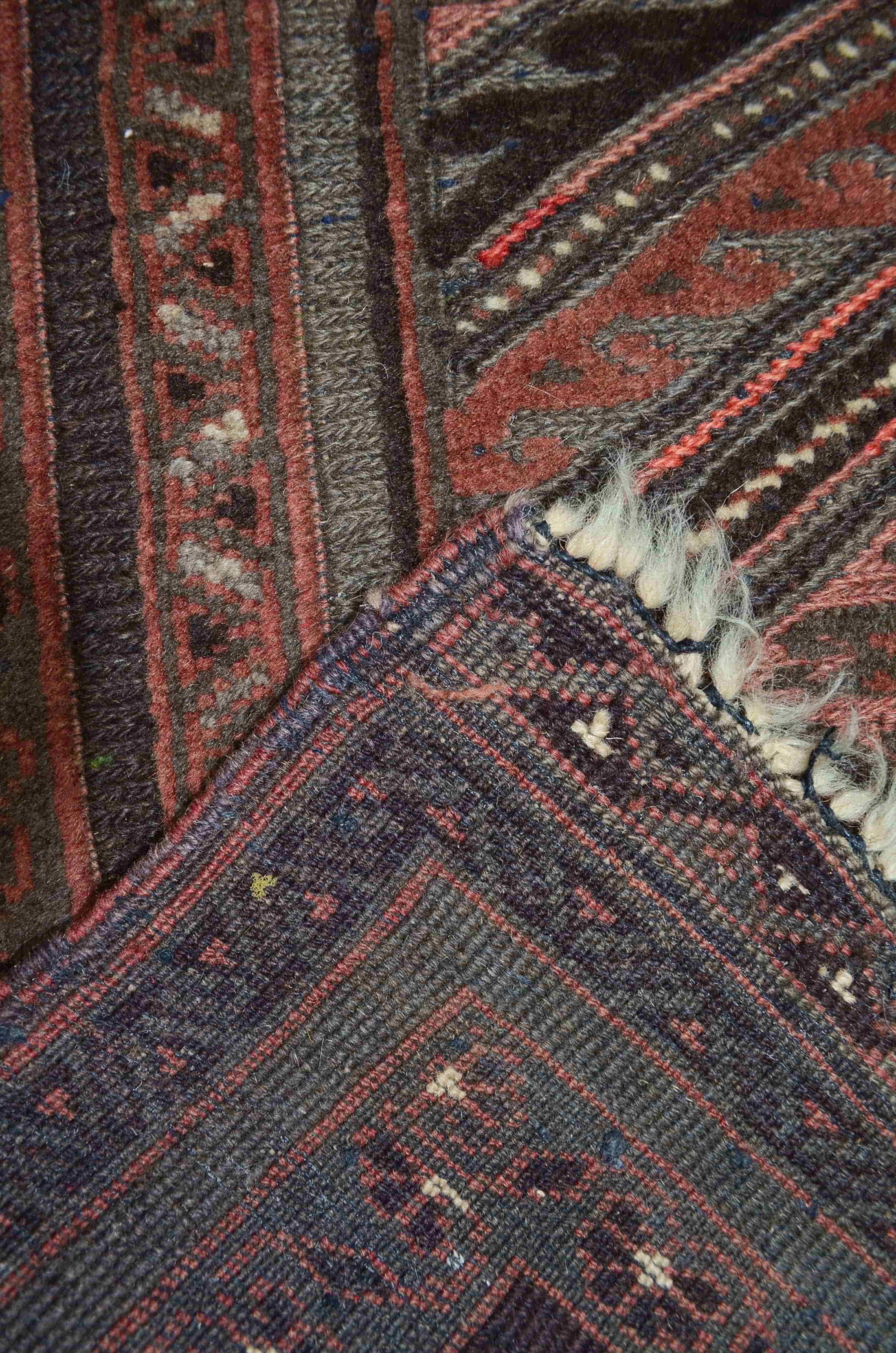Afgan Muşvani El Dokuma Kabartmalı Kahverengi Yün Kilim 83x120 cm (1 m²)