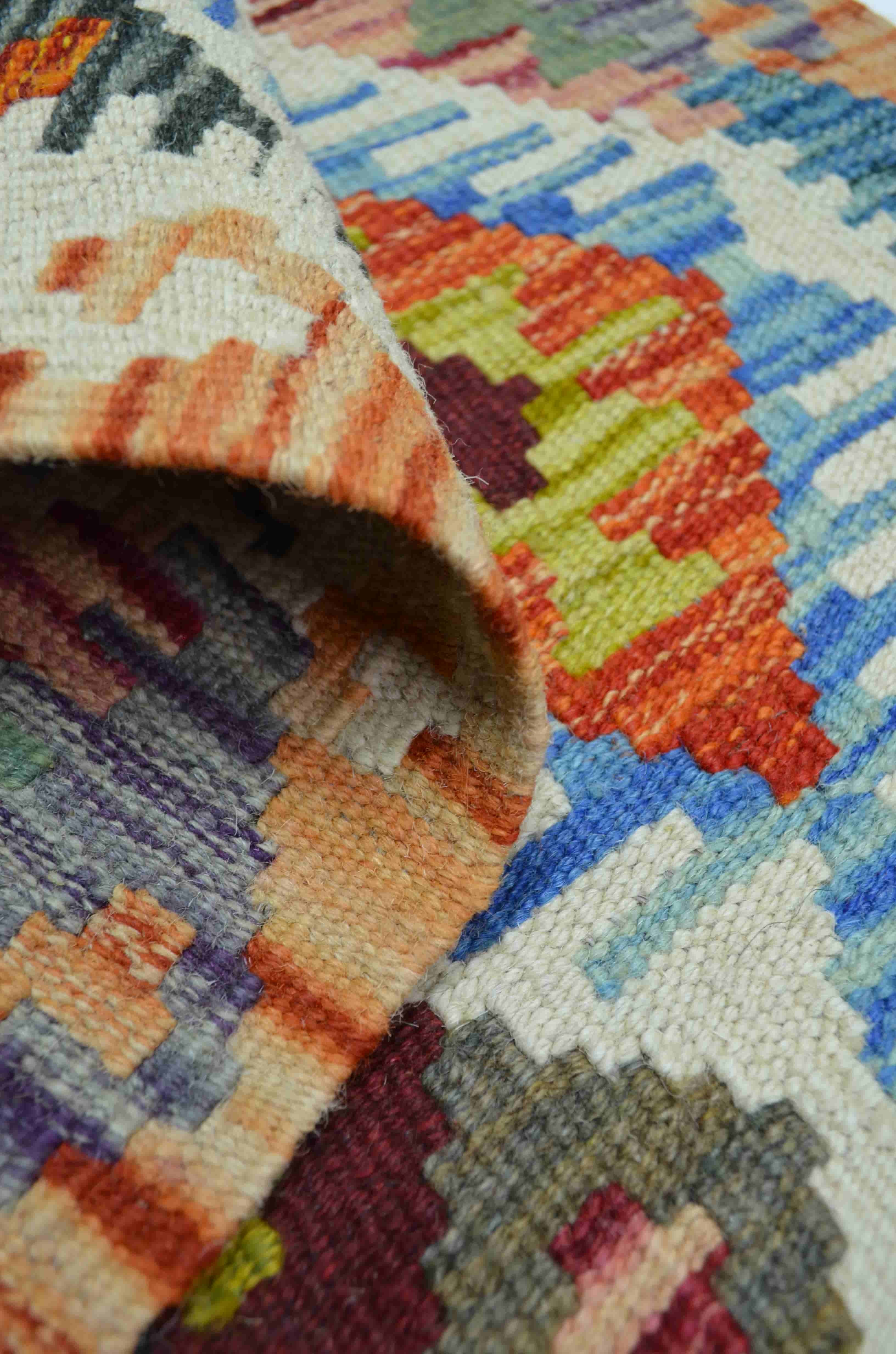 El Dokuma Renkli Afgan Kilim 60x90 cm (0.54 m²)