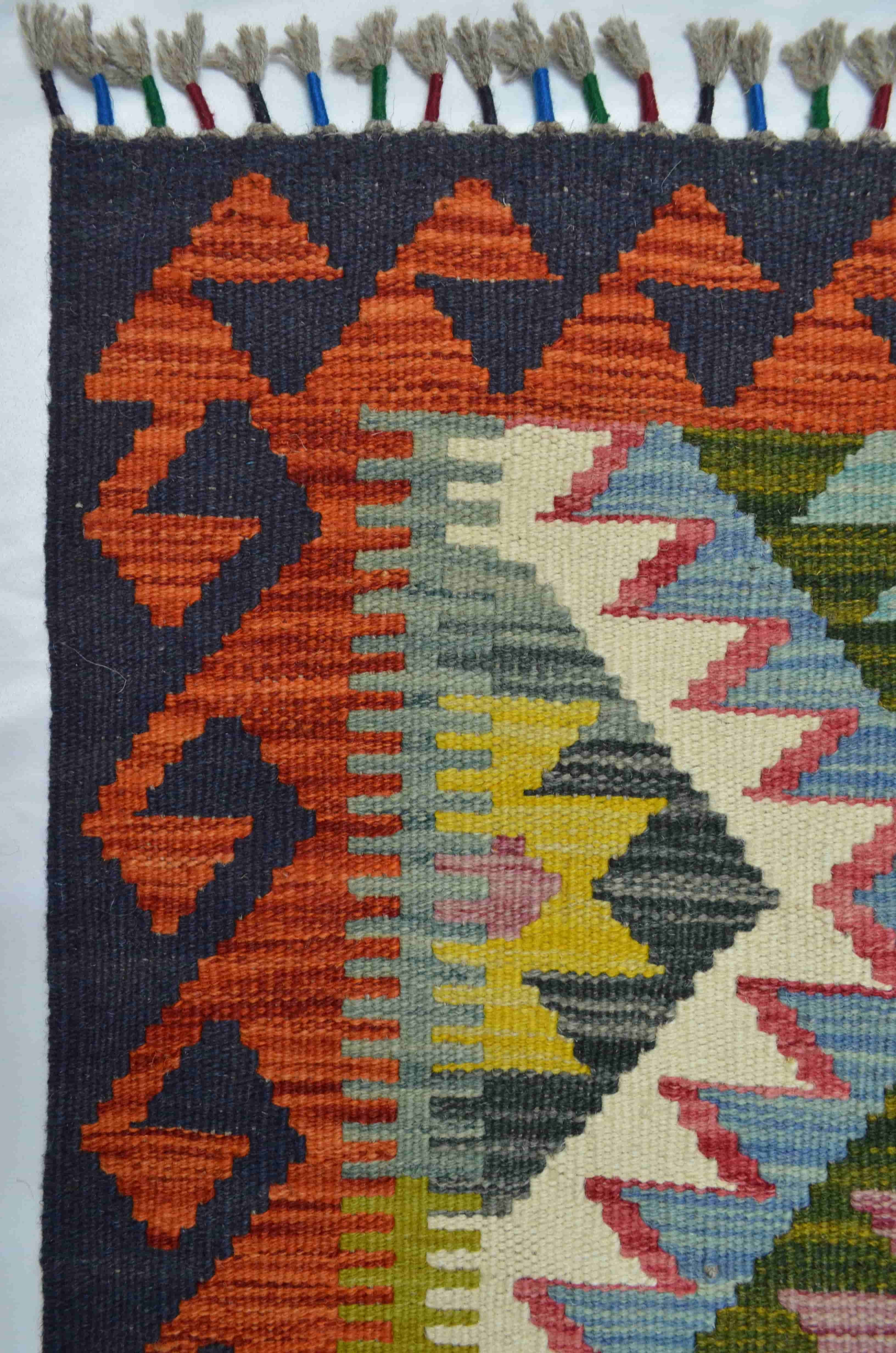 Yün İplikten El Dokuma Afgan Kilim 100x150 cm (1.5 m²)
