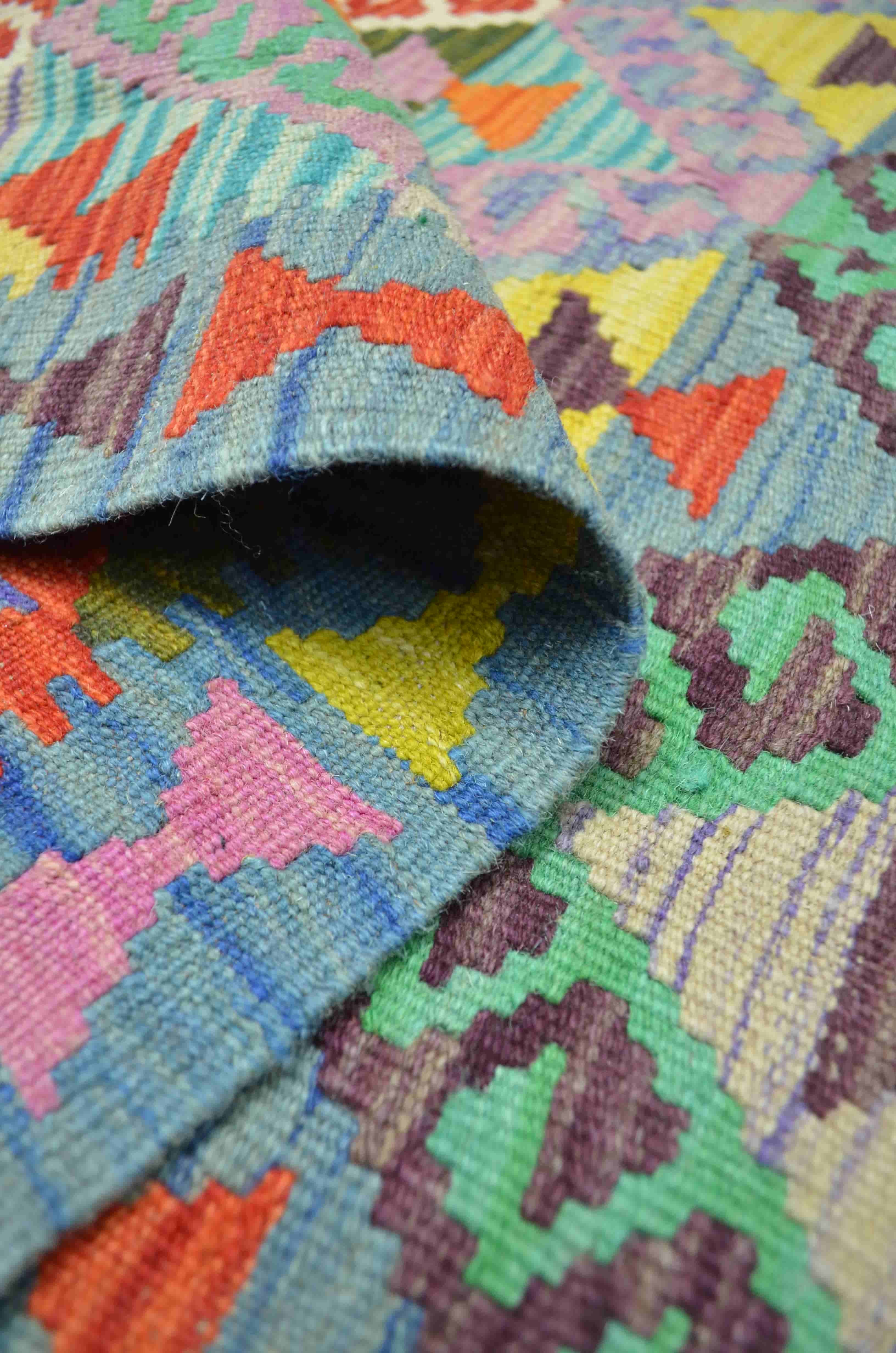 Yün İplikten El Dokuma Afgan Kilim 83x125 cm (1.04 m²)