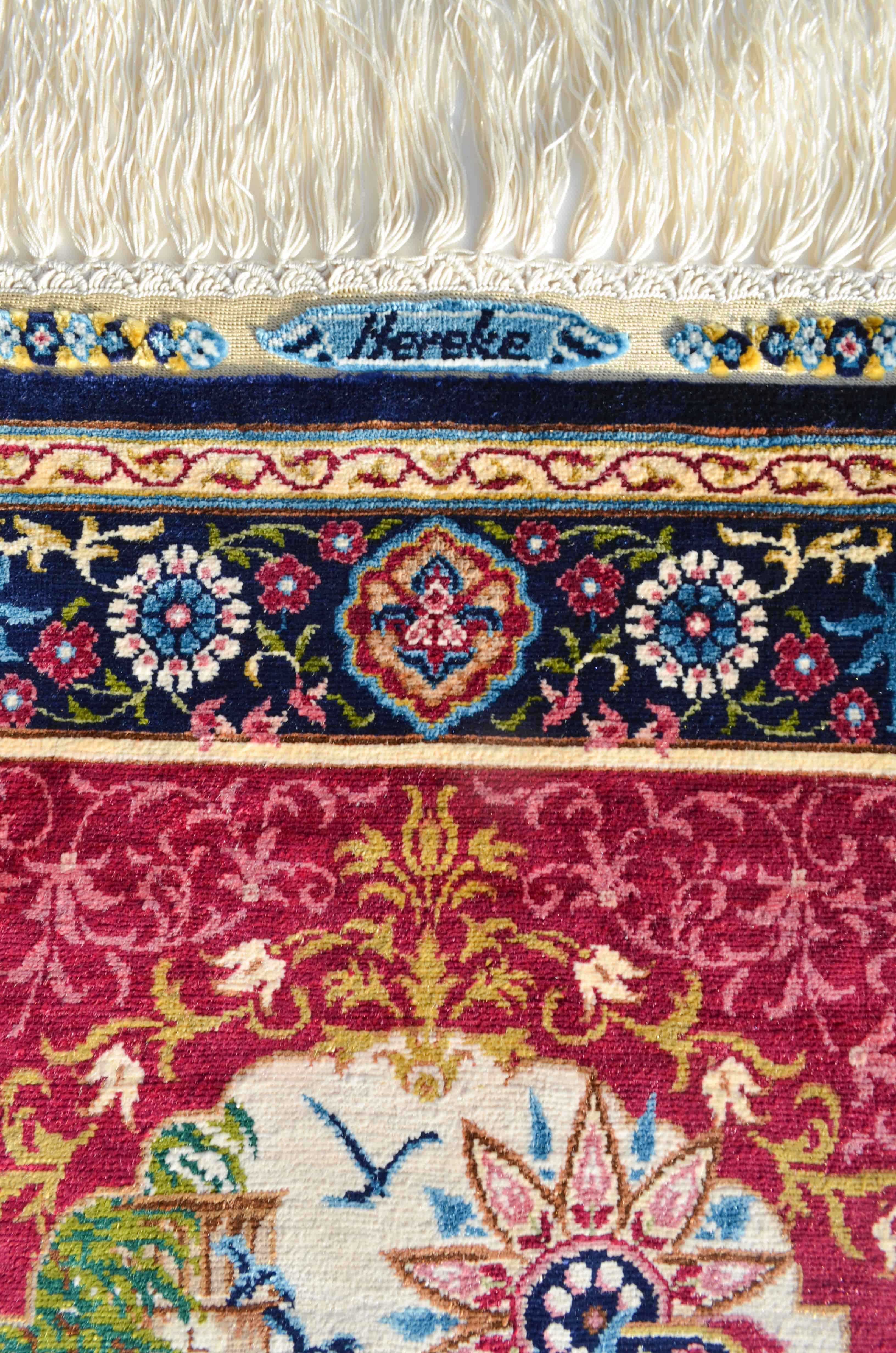 Tophane Saat Kulesi Desenli Saf İpek El Dokuma Duvar Halısı (40x57 cm)