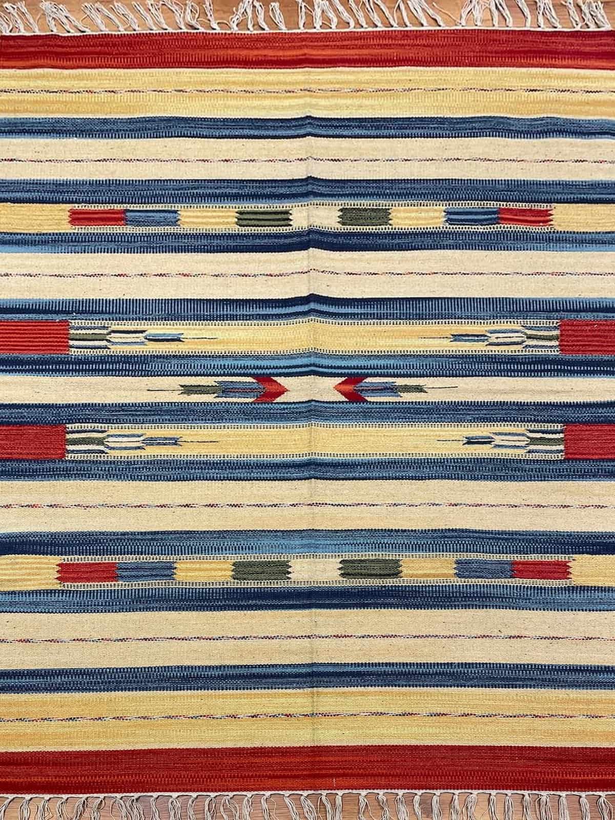 Etnik Desenli El Dokuma Pamuk Kilim (120x180 cm, 2.16 m²)