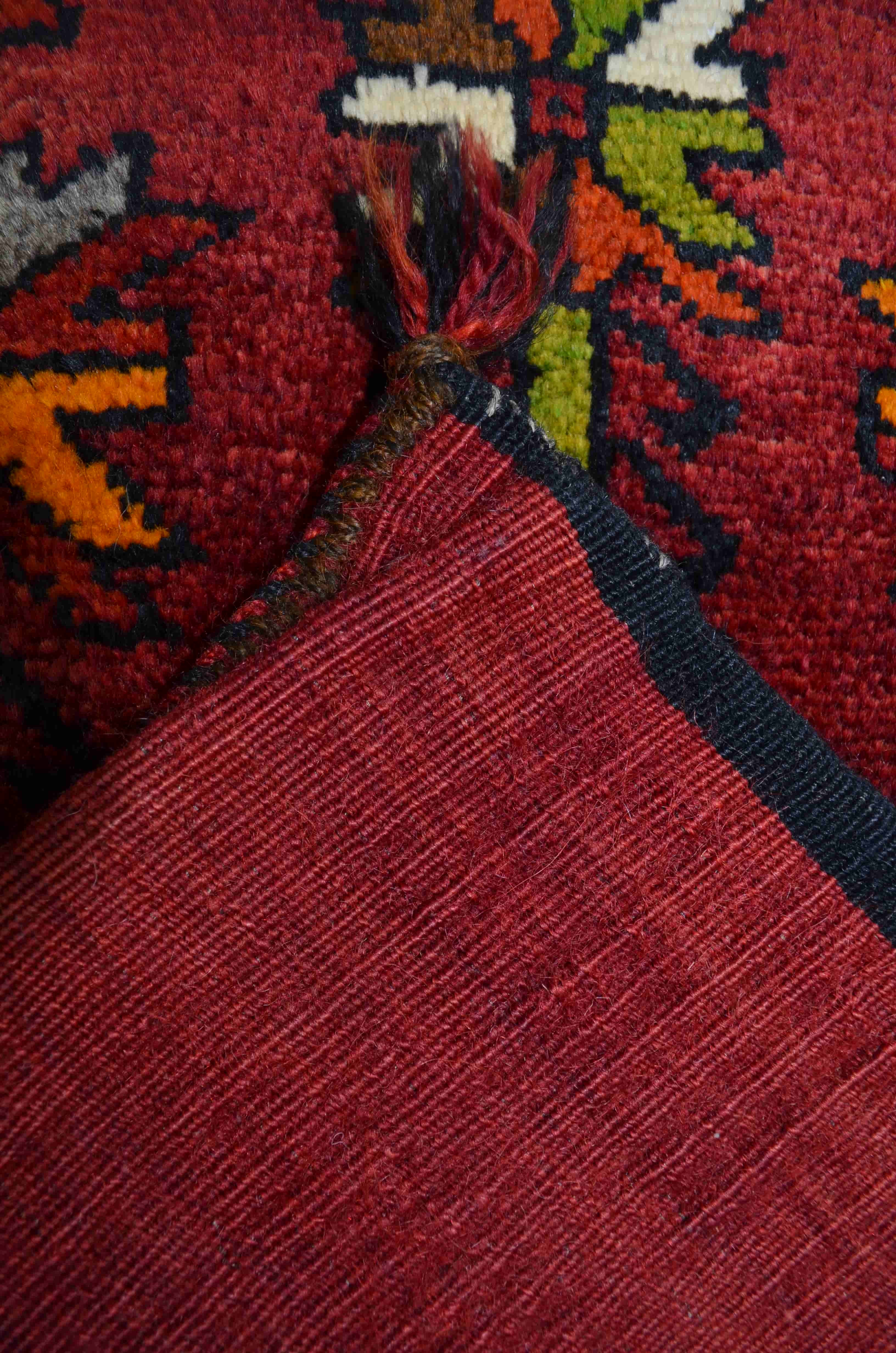 Vintage Sivas Kangal El Dokuma Kırmızı Renk Yün Yastık Kilim 58x94 cm (0,55 m²)