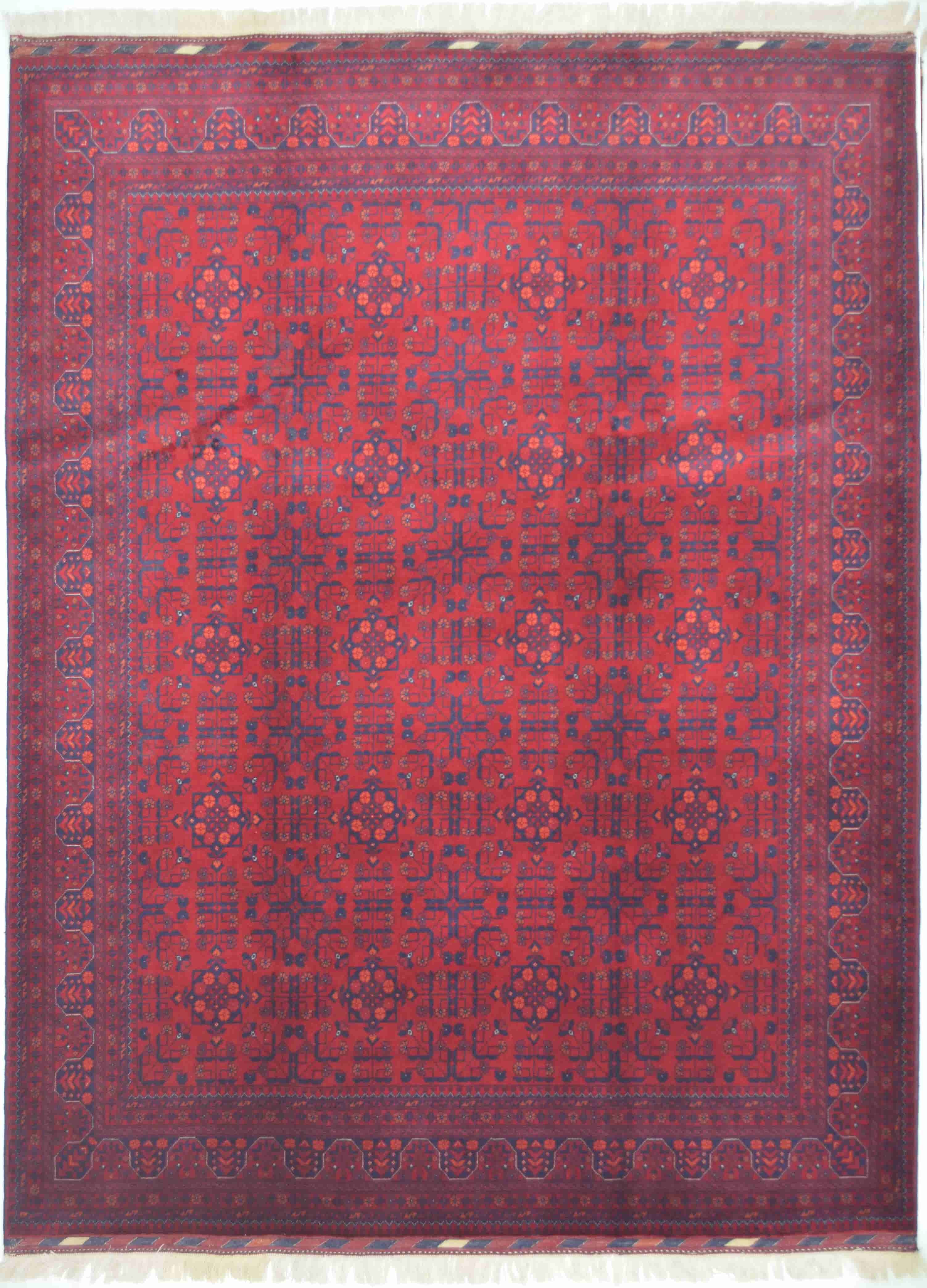 Yün Saçaklı Kaşmir El Dokuma Afgan Bilicik Halısı 170x224 cm (3.80 m²)