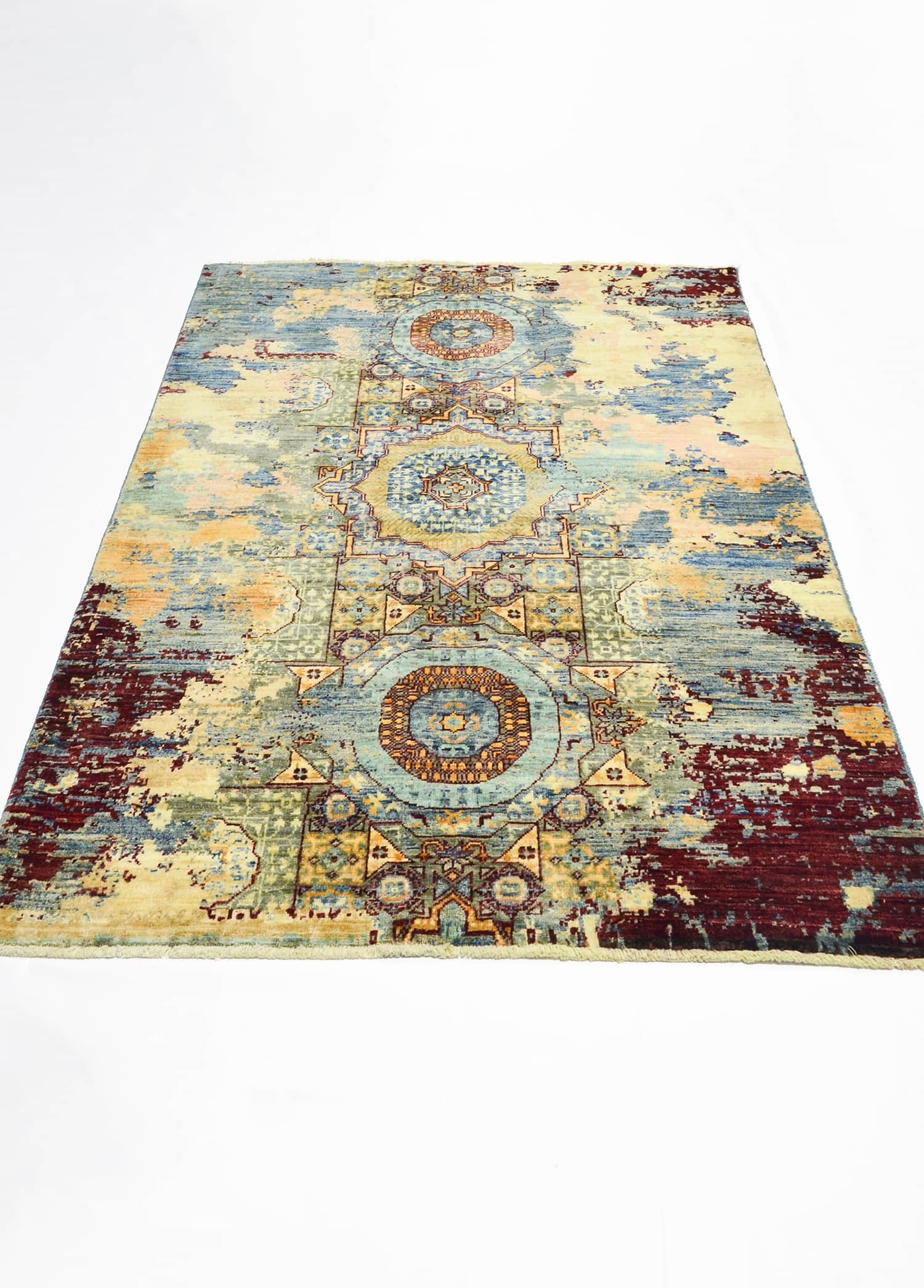 Modern Afgan Memlük El Dokuma Halısı 121x176 cm (2.13 m²)